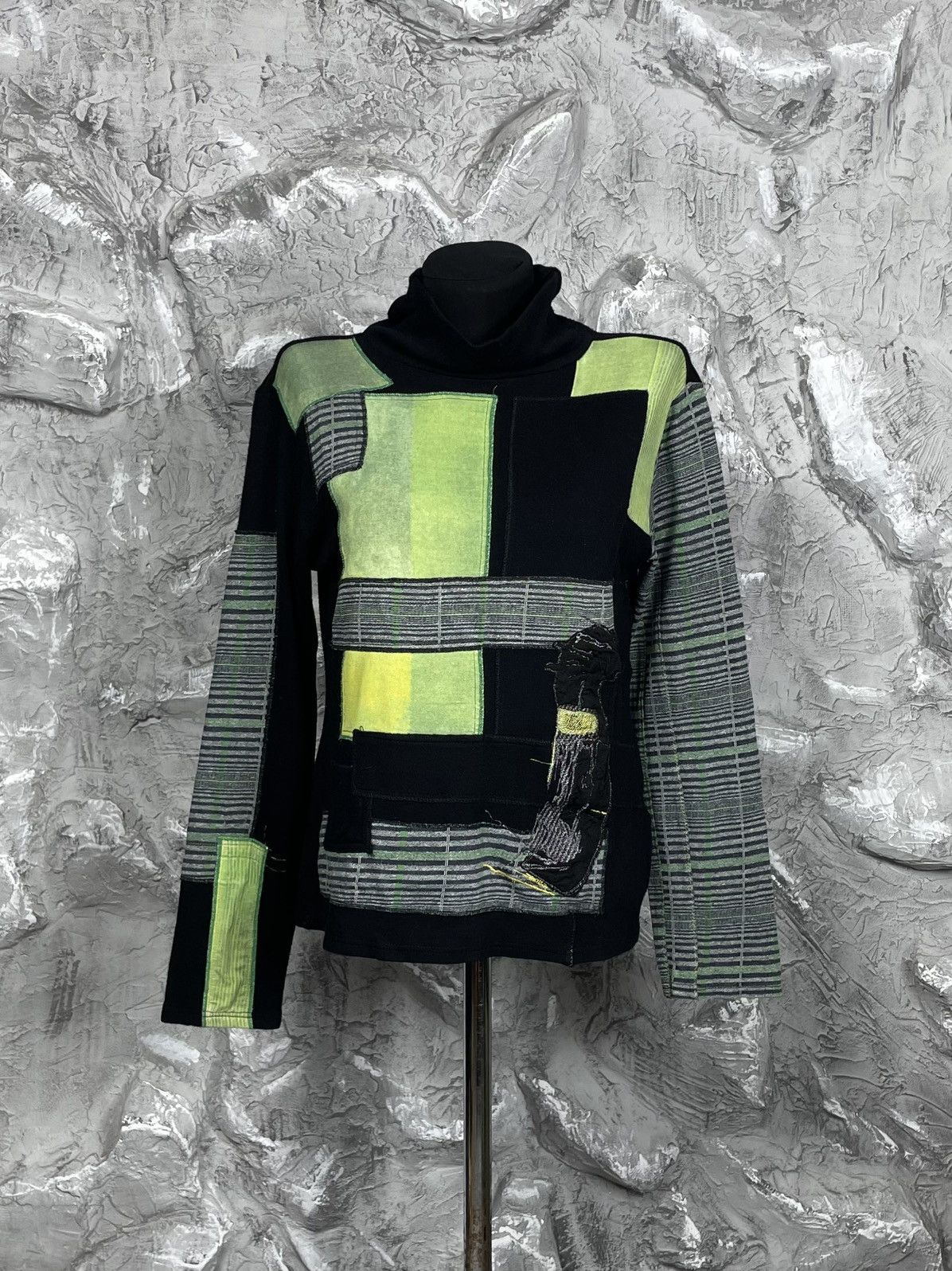 Japanese Brand ADV Y2K Patchwork Sweater Y2K Watanabe Yohji Yamamoto Style Size US M / EU 48-50 / 2 - 1 Thumbnail