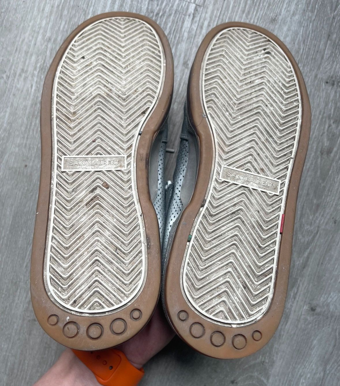 Saint Laurent Paris × Yves Saint Laurent Saint Laurent SLP genuine SL24 silver distressed shoes Size US 8 / EU 41 - 4 Thumbnail