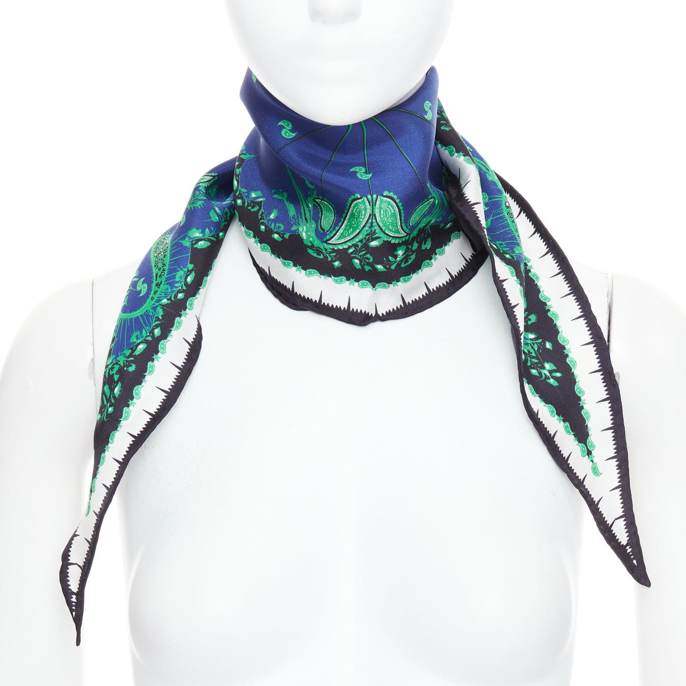 Haider Ackermann HAIDER ACKERMANN 2017 Runway blue green paisley print triangle scarf Size ONE SIZE - 1 Thumbnail