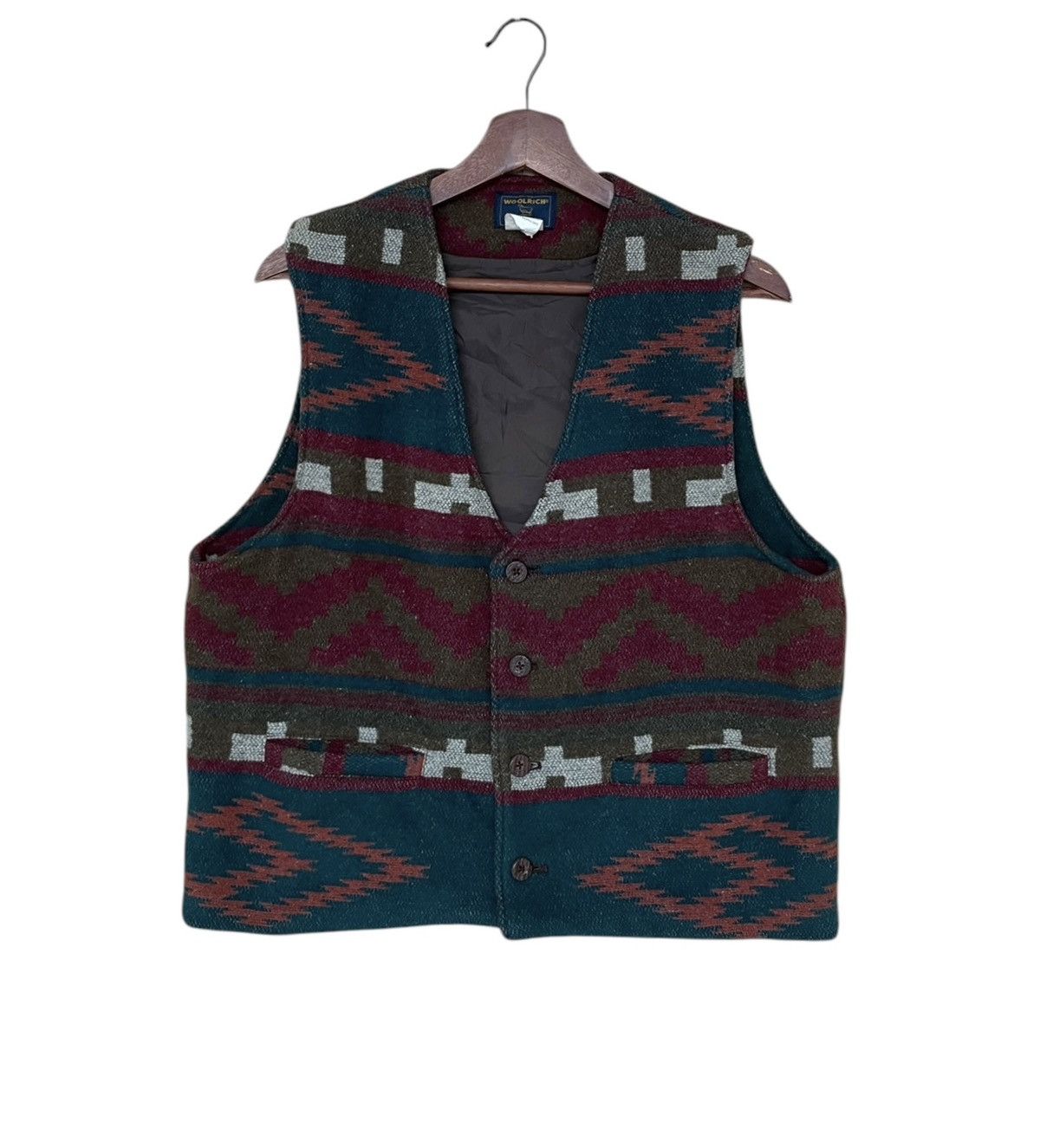 Vintage × Woolrich Woolen Mills Vintage Brand Woolrich Navajo Wool Vests 1990s Size US XL / EU 56 / 4 - 1 Thumbnail