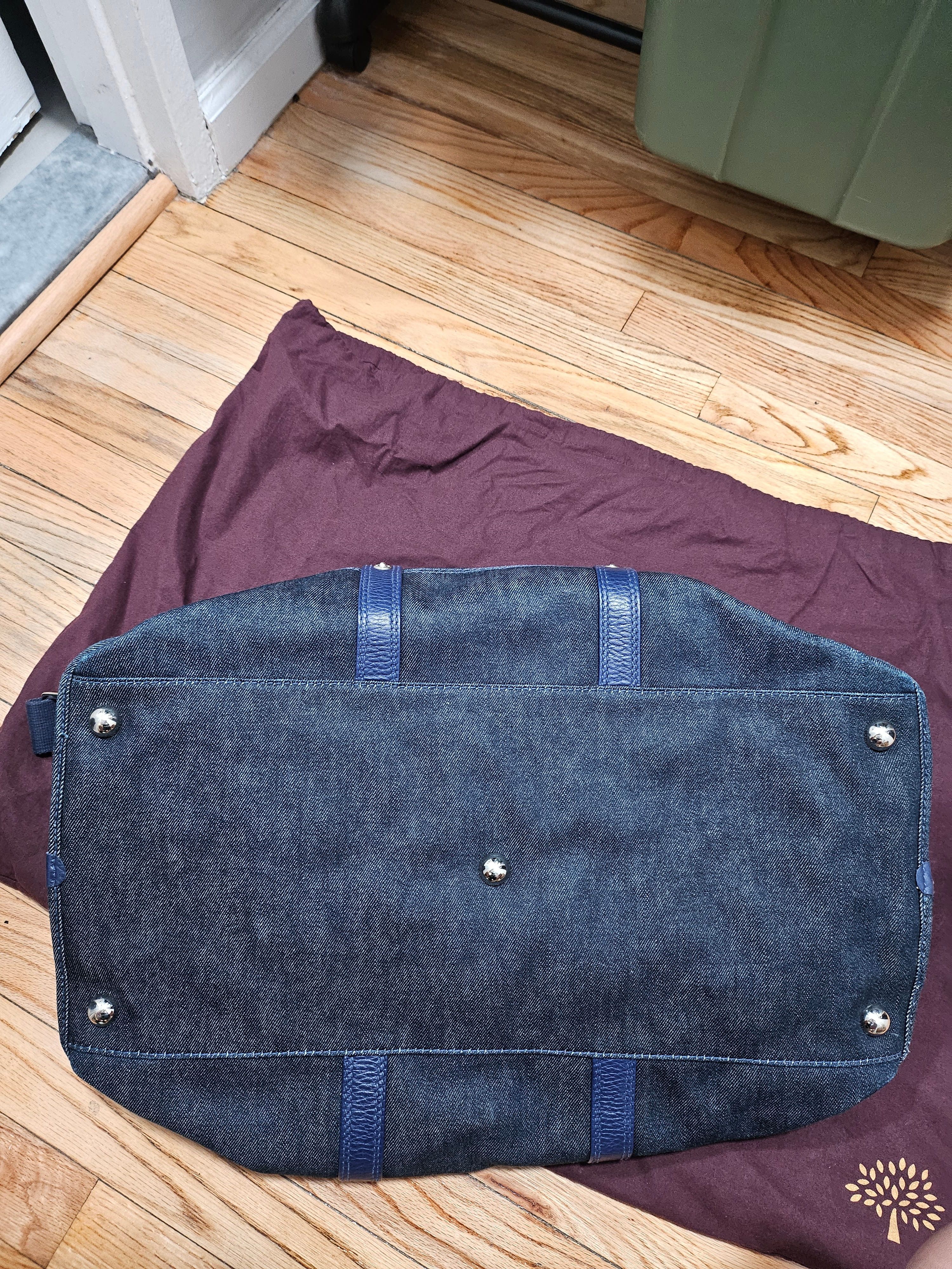 Mulberry Mulberry Denim Clipper Style Holdall Weekender Bag Size ONE SIZE - 9 Thumbnail