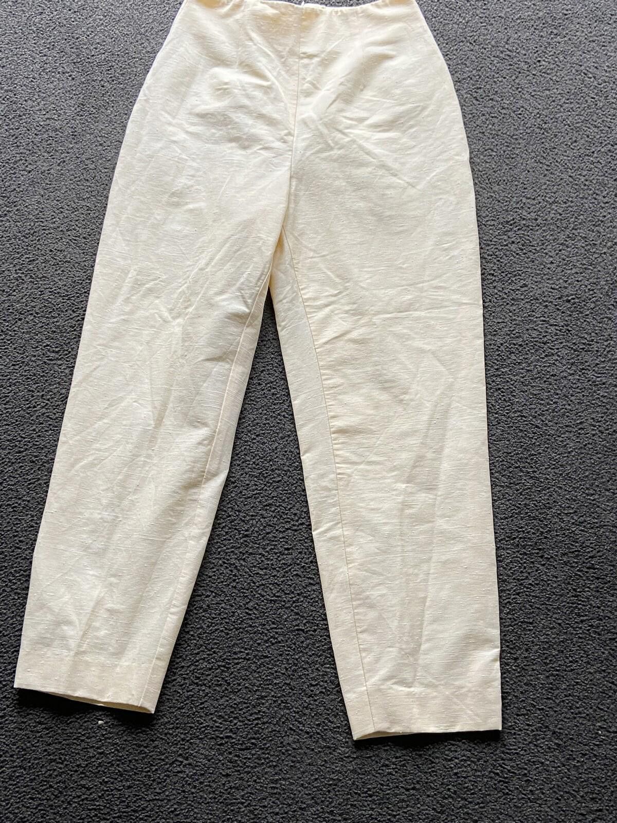 Designer Anthea Crawford Capri Pant Lemon Zip Cropped - Size 8 (001 Size 27" / US 4 / IT 40 - 2 Thumbnail