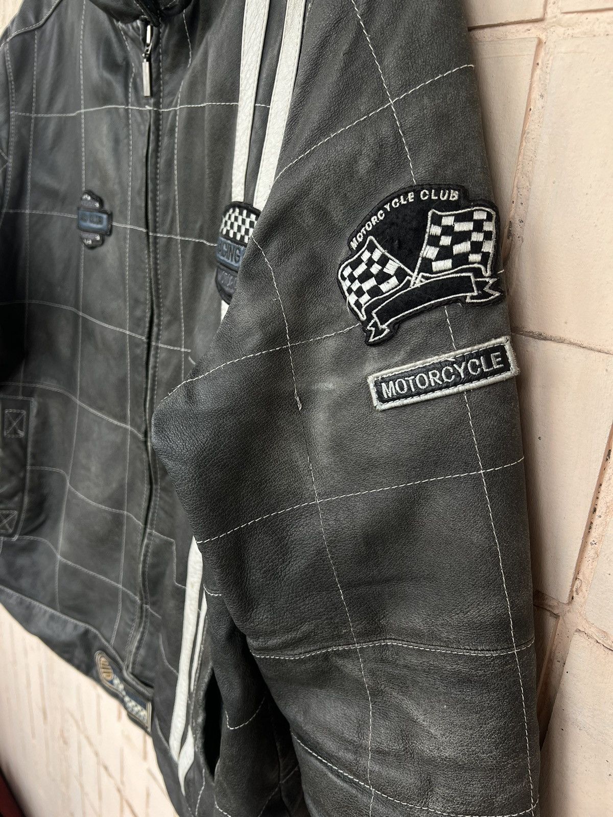 Angelo Litrico Y2K Moto Racing Leather Vintage Jacket Angelo Litrico Size US M / EU 48-50 / 2 - 3 Thumbnail