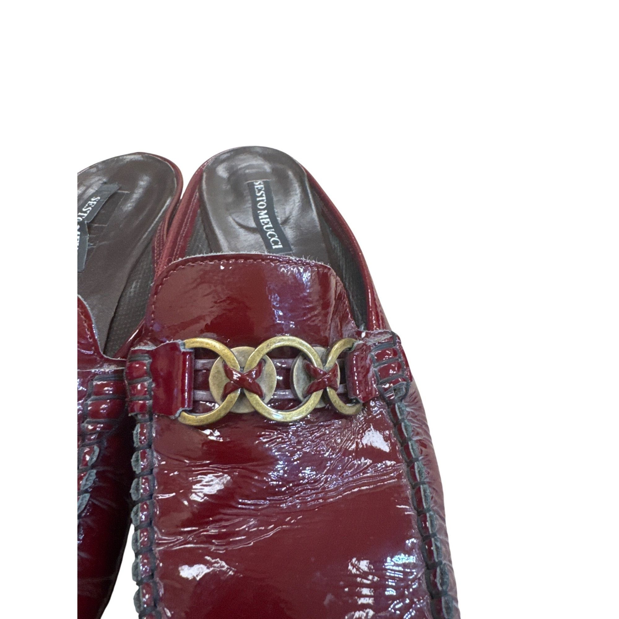 Designer Sesto Meucci Womens Red Patent Leather Slip-On sandals Size Size US 10 / IT 40 - 8 Thumbnail