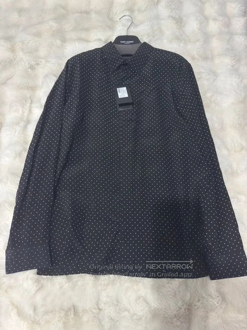 Saint Laurent Paris Saint Laurent Men's Polka Dot Silk Shirt. Size US M / EU 48-50 / 2 - 1 Thumbnail