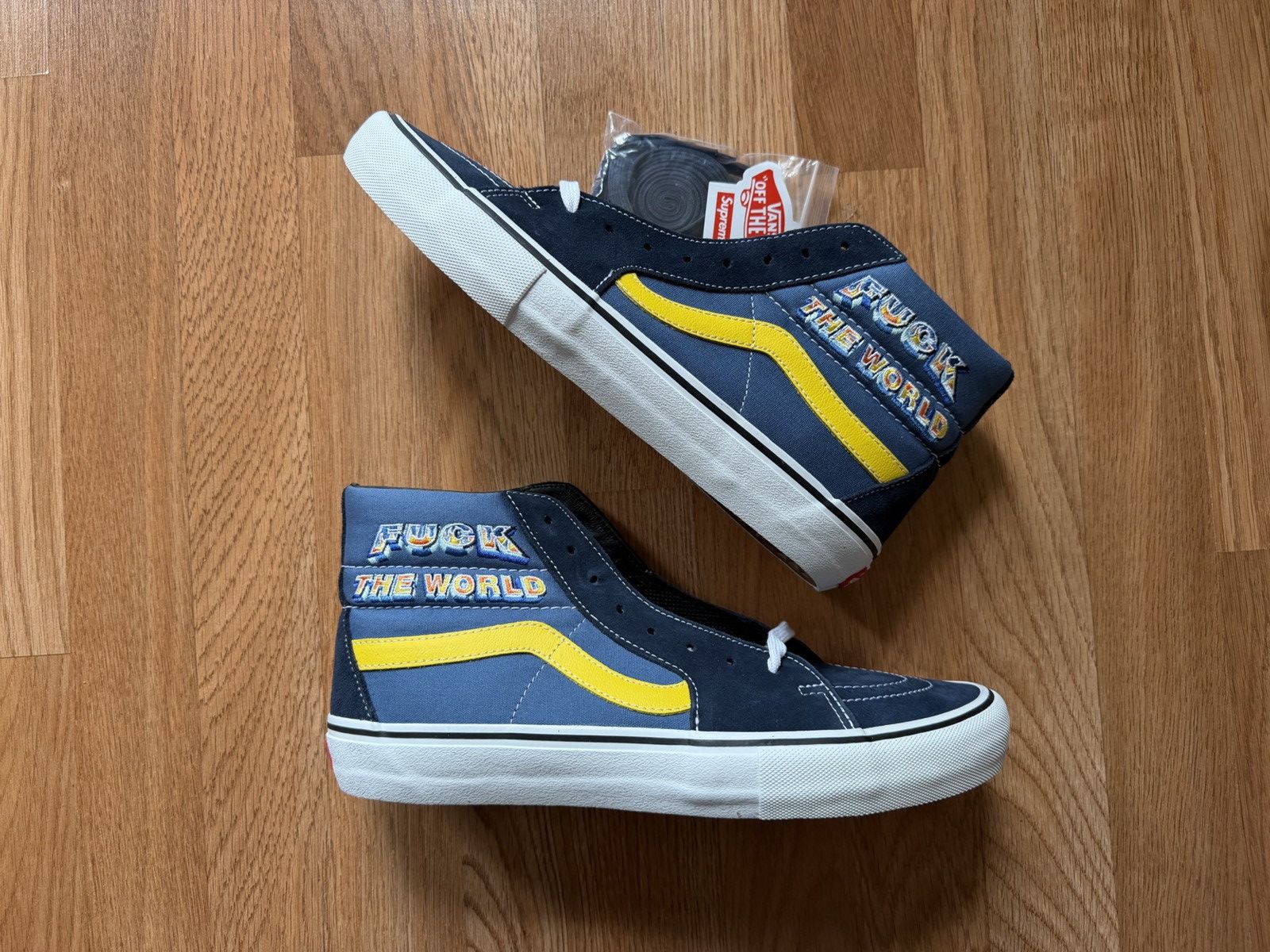 Supreme × Vans Vans x Supreme sk8-hi "Fuck The World" Size US 11 / EU 44 - 1 Thumbnail