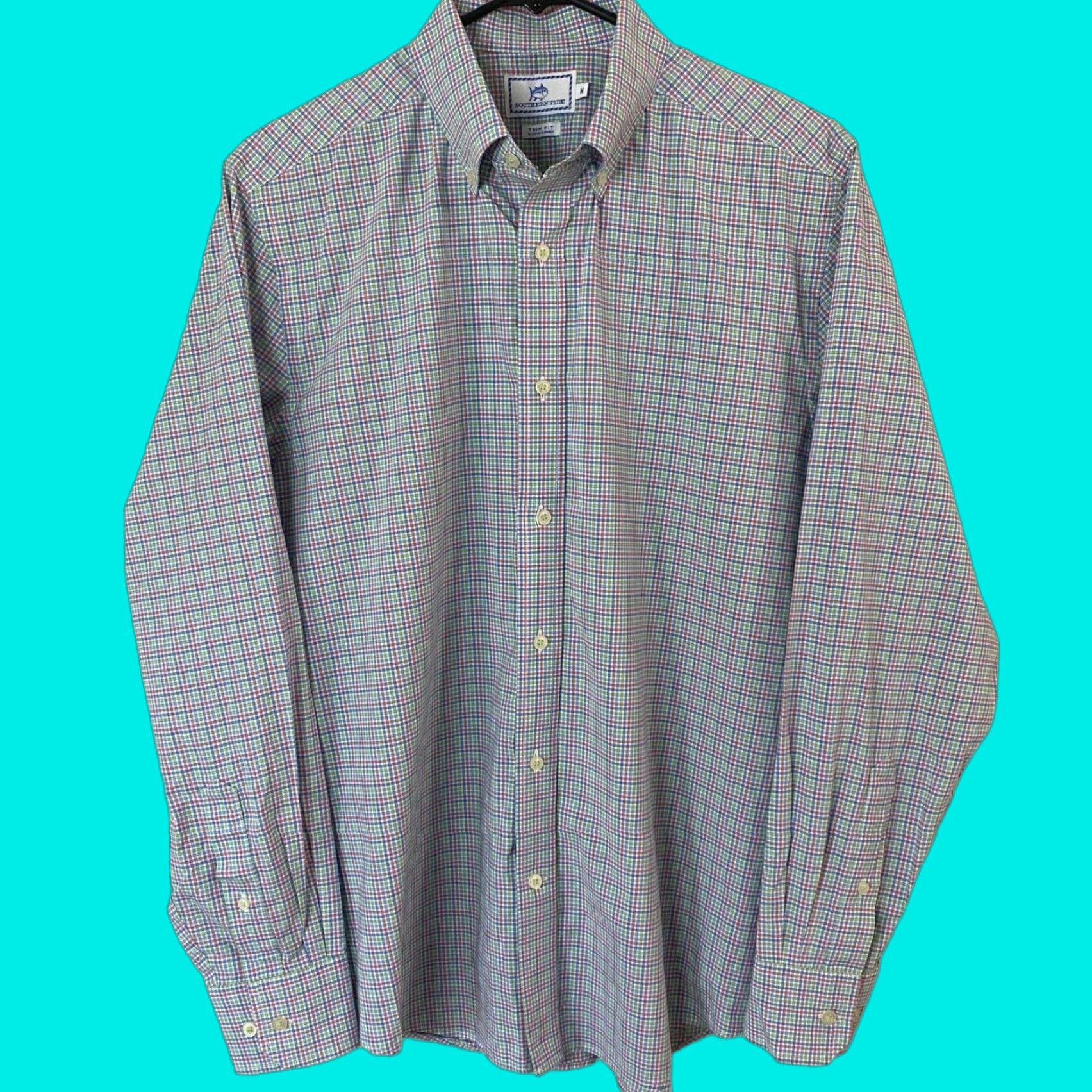 Southern Tide VINTAGE Southern Tide Button-Down Sport Shirt Trim Fit Men Medium Blue Micro Check Shirt Size US M / EU 48-50 / 2 - 1 Thumbnail