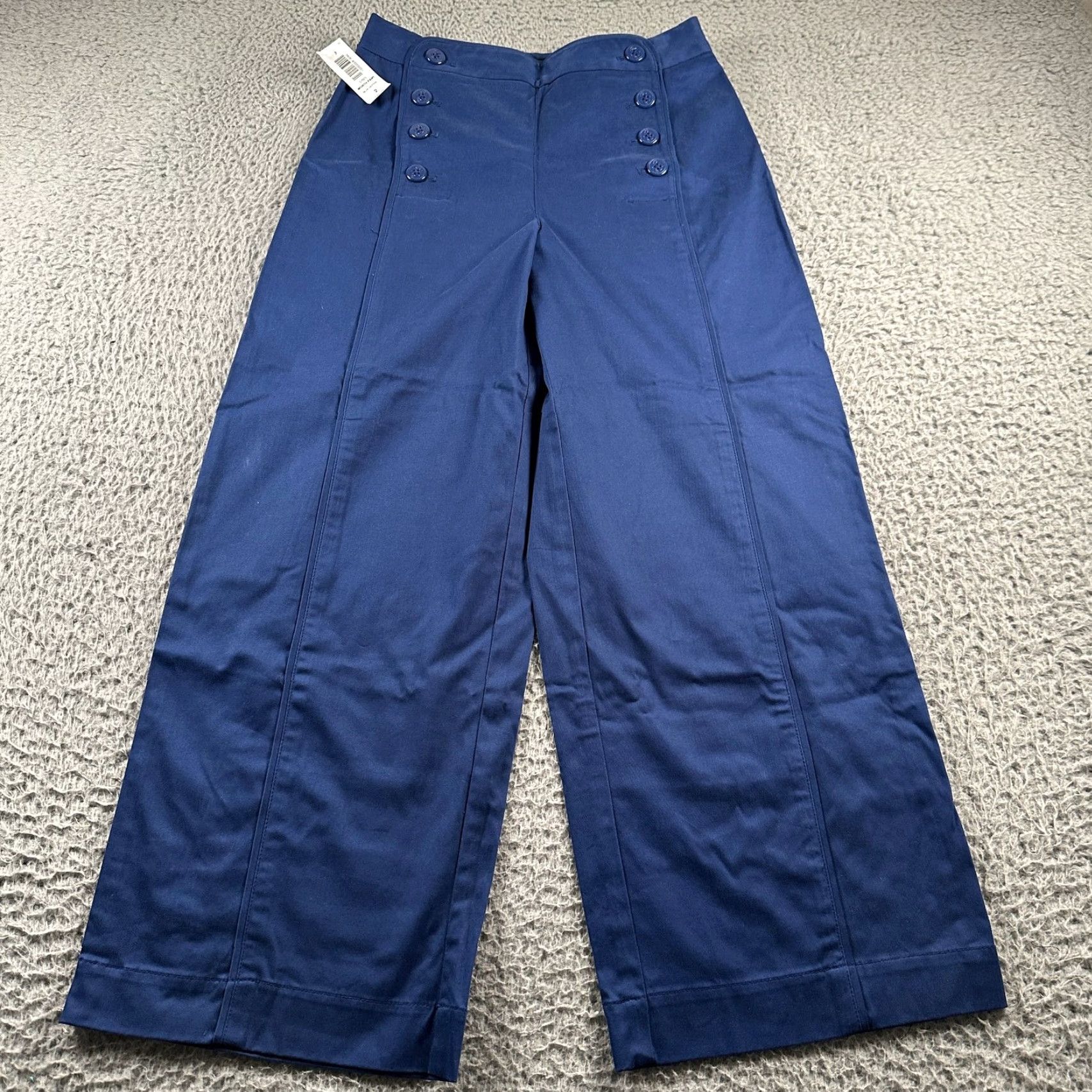 Vintage Talula Worth Pant Womens 2 Wide Leg High Rise Sailor Button Front Blue Depths Size 26" / US 2 / IT 38 - 2 Thumbnail