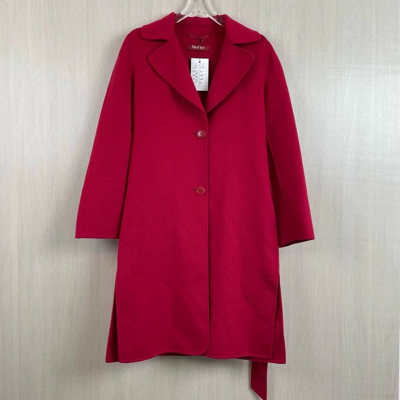 Max Mara Max Mara Red Strap Wool Coat Size S / US 4 / IT 40 - 1 Thumbnail