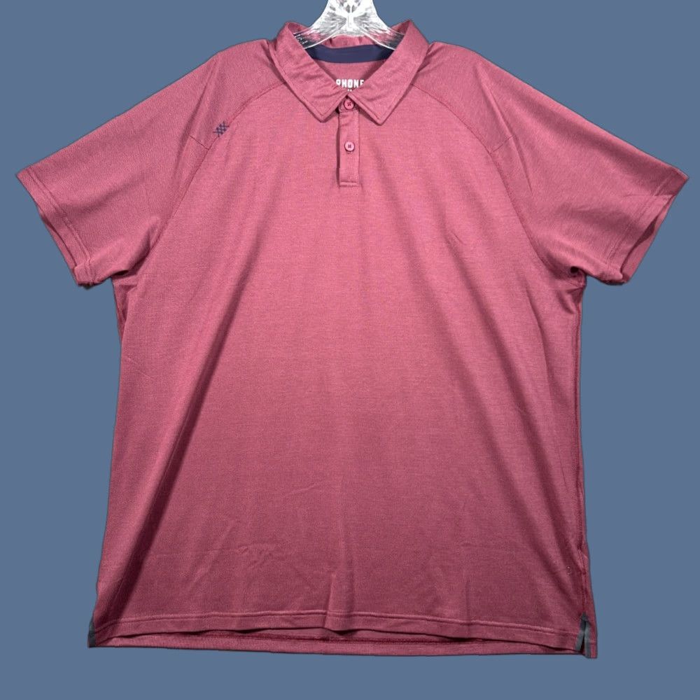 Rhone Rhone Polo Shirt Men 2XL Red Maroon Stretch Performance Golf Activewear Casual Shirt Polo Collar Spread Logo Size US XXL / EU 58 / 5 - 1 Thumbnail
