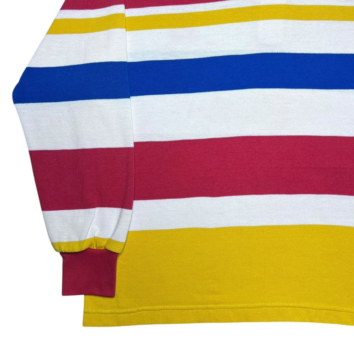 Adidas Vtg 1990s Adidas Striped Collar Polo Rugby Long Sleeve Shirt Size US L / EU 52-54 / 3 - 19 Thumbnail