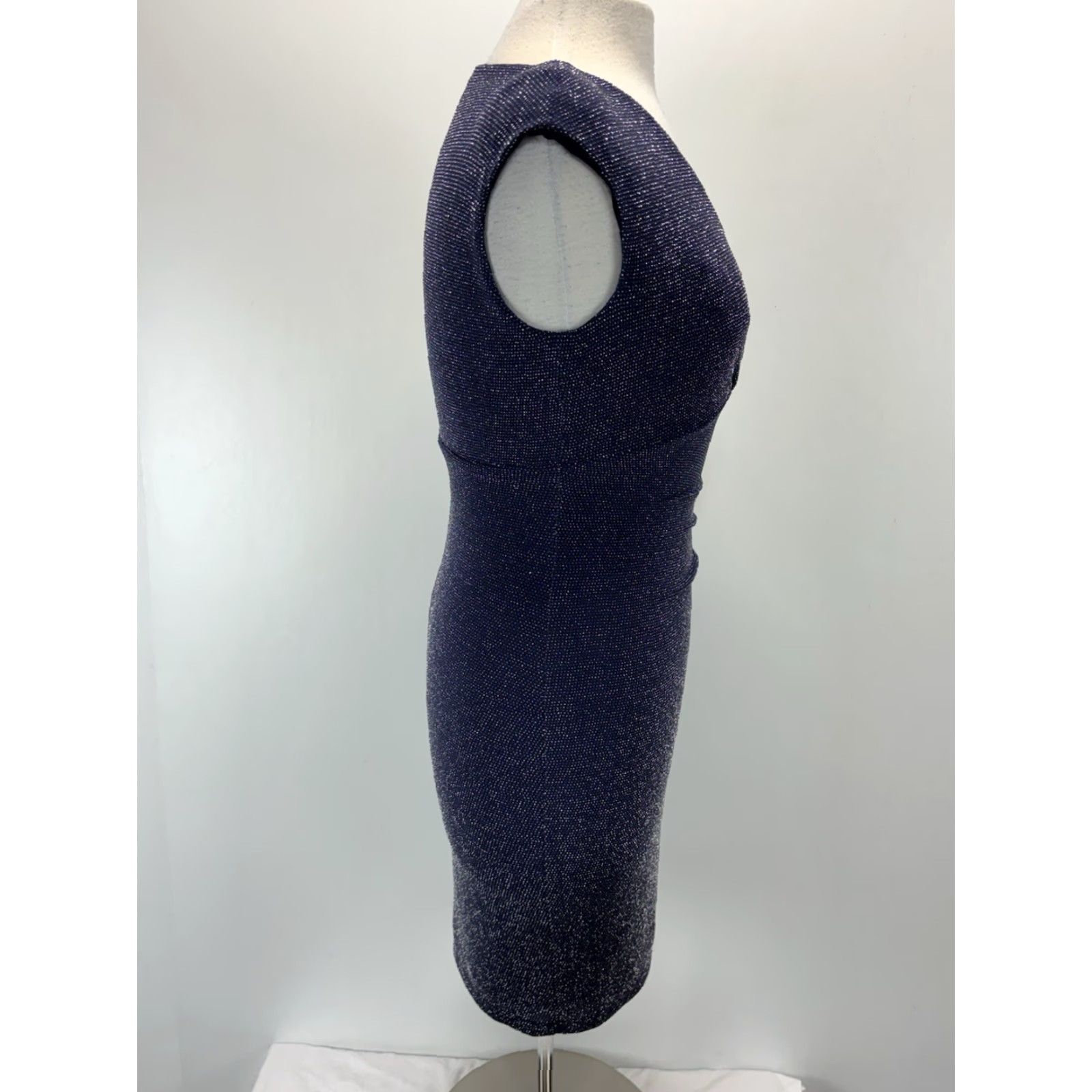 Ralph Lauren Lauren Ralph Lauren Sheath Dress Sz 6p Petite Blue Metallic Stretch Cocktail Size M / US 6-8 / IT 42-44 - 4 Thumbnail