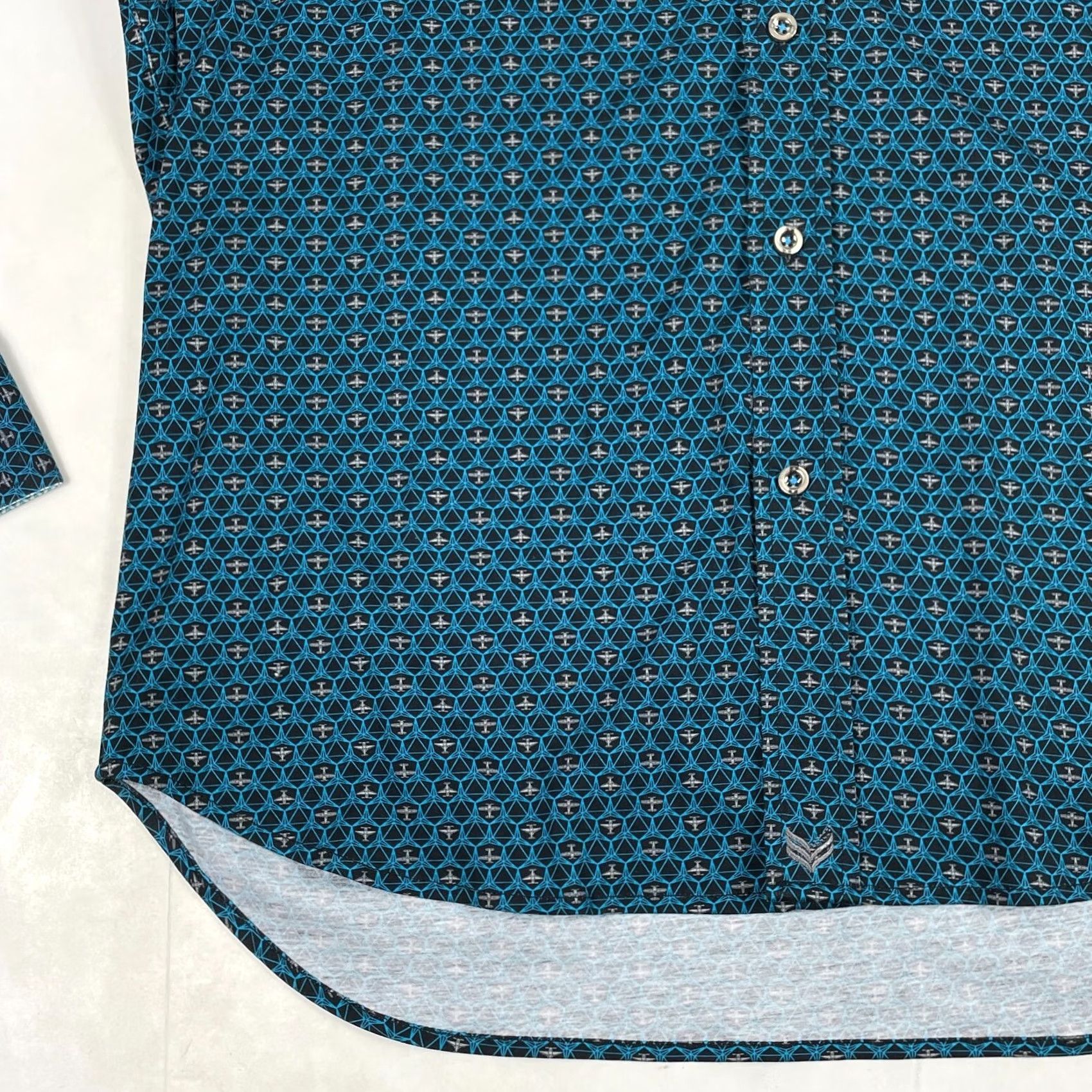 Vintage Buttercloth Shirt Mens XL Blue Extra Large Airplane Button Pilot Geometric Club Size US XL / EU 56 / 4 - 6 Thumbnail