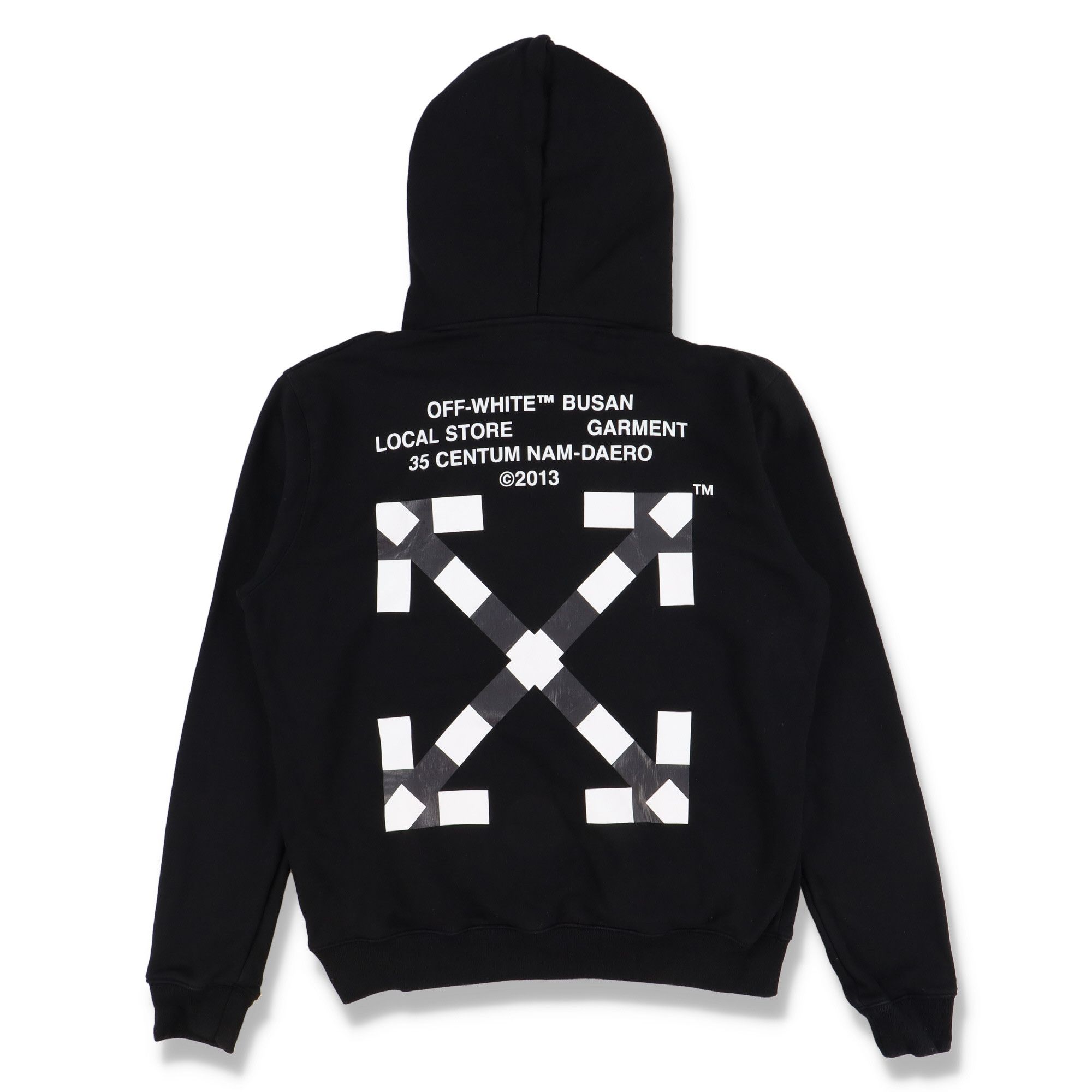 image of Off White Black City Garments Busan Arrows Hoodie, Men's (Size Large)