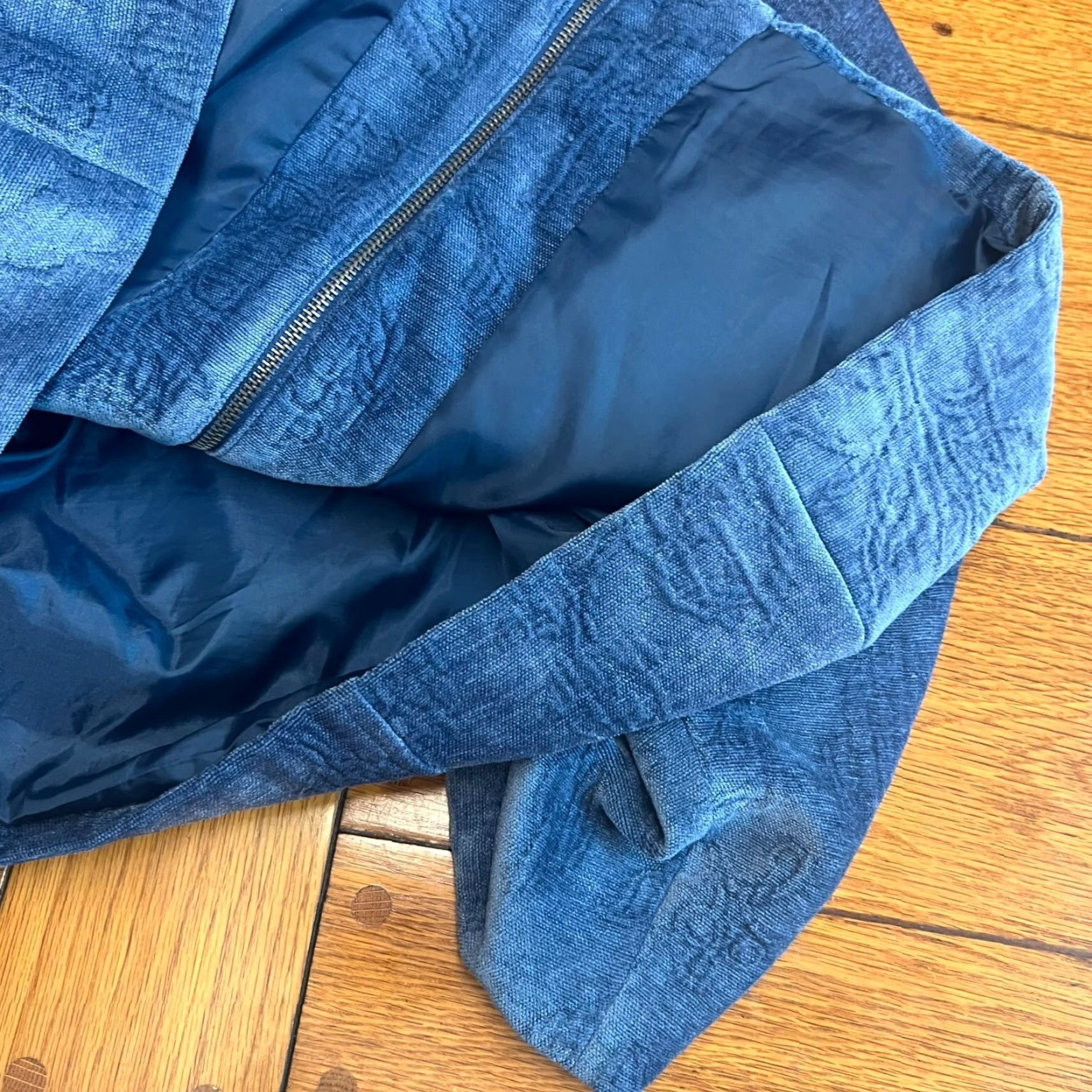 Vintage VINTAGE Susan Graver Blazer Womens 1X Blue Floral Tapestry Textured Jacket Size XL / US 12-14 / IT 48-50 - 4 Thumbnail