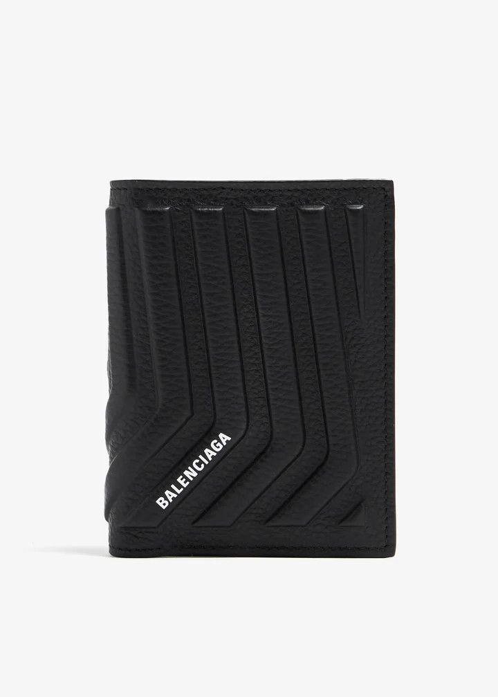 Balenciaga o1srvl11e1025 Size: OS / Car Vertical Bifold Wallet in Black Size ONE SIZE - 1 Thumbnail