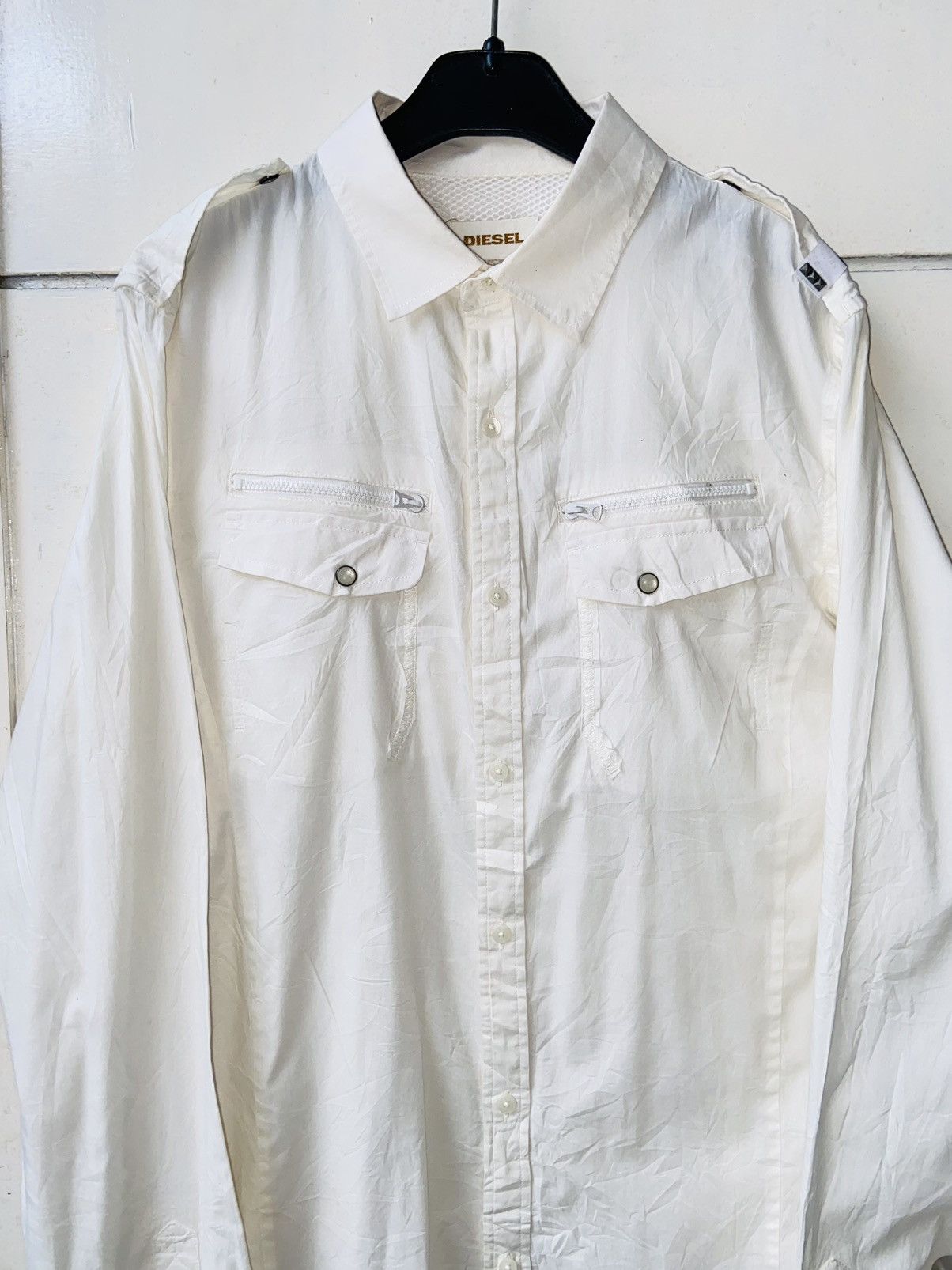 DIESEL White Shirt Slim Fit Size M