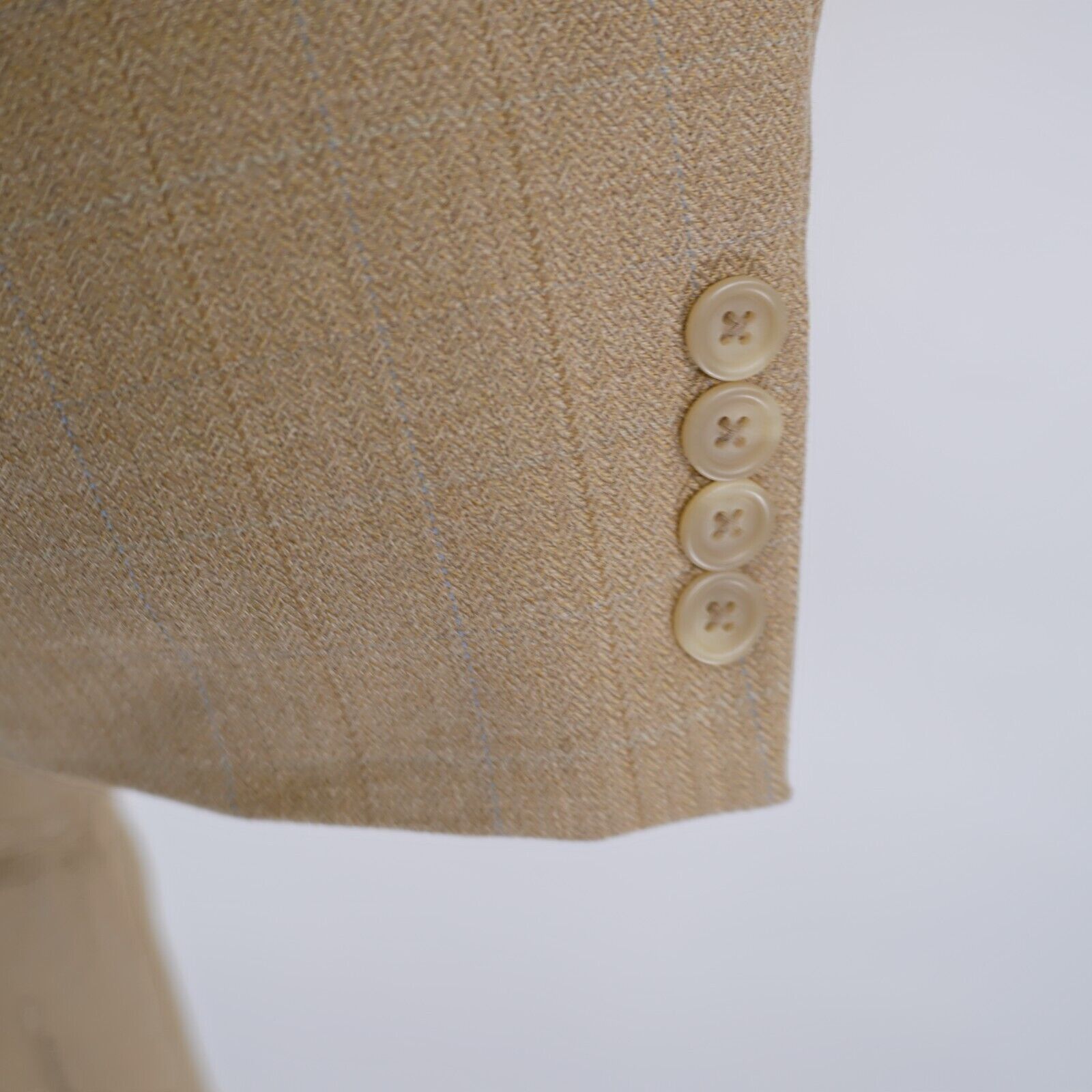 Chaps Ralph Lauren Chaps Ralph Lauren Tweed Wool Tan Herringbone Blue Windowpan Size 42R - 3 Thumbnail