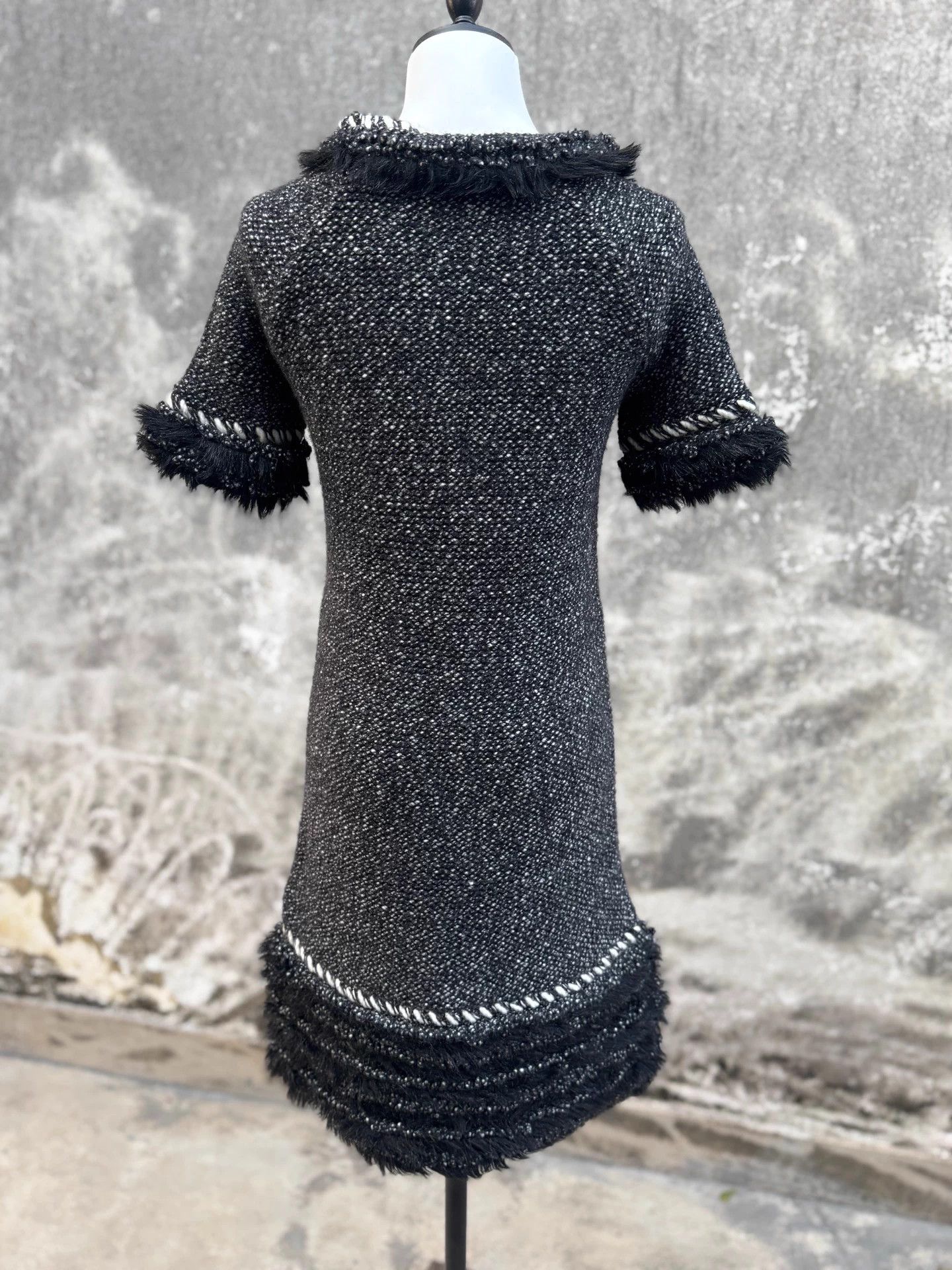 Chanel Chanel 2010AW Black White Cashmere Dress 36 Size XS / US 0-2 / IT 36-38 - 3 Thumbnail