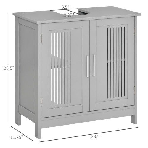 Designer × Homemade kleankin Modern Under Sink Cabinet with 2 Doors, Pedestal Un Size US L / EU 52-54 / 3 - 4 Thumbnail