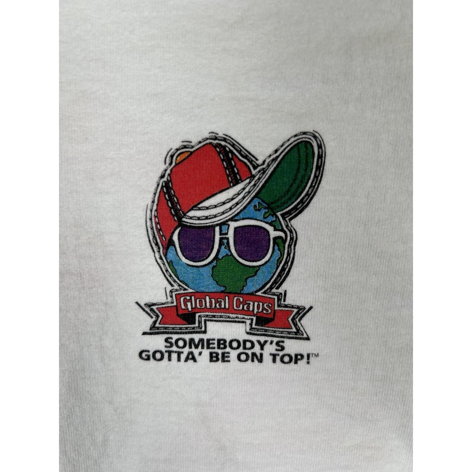 Fruit Of The Loom Vintage Global Caps Promo T-Shirt Size XL Denmark Tourist 90 Size US XL / EU 56 / 4 - 2 Thumbnail