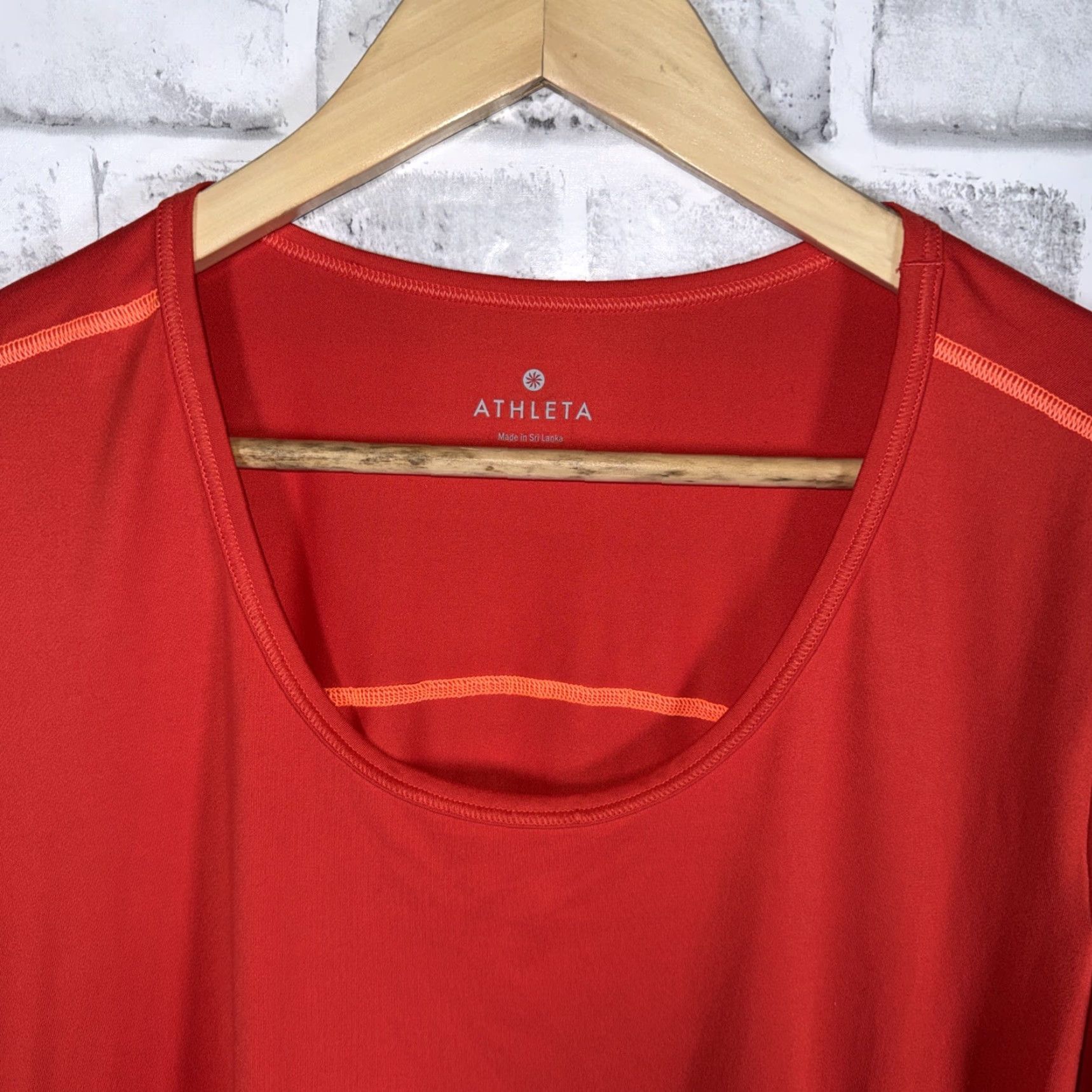Athleta Athleta Orange Longsleeve Shirt Womens L Activewear Long Sleeve Casual Womens Size L / US 10 / IT 46 - 2 Thumbnail