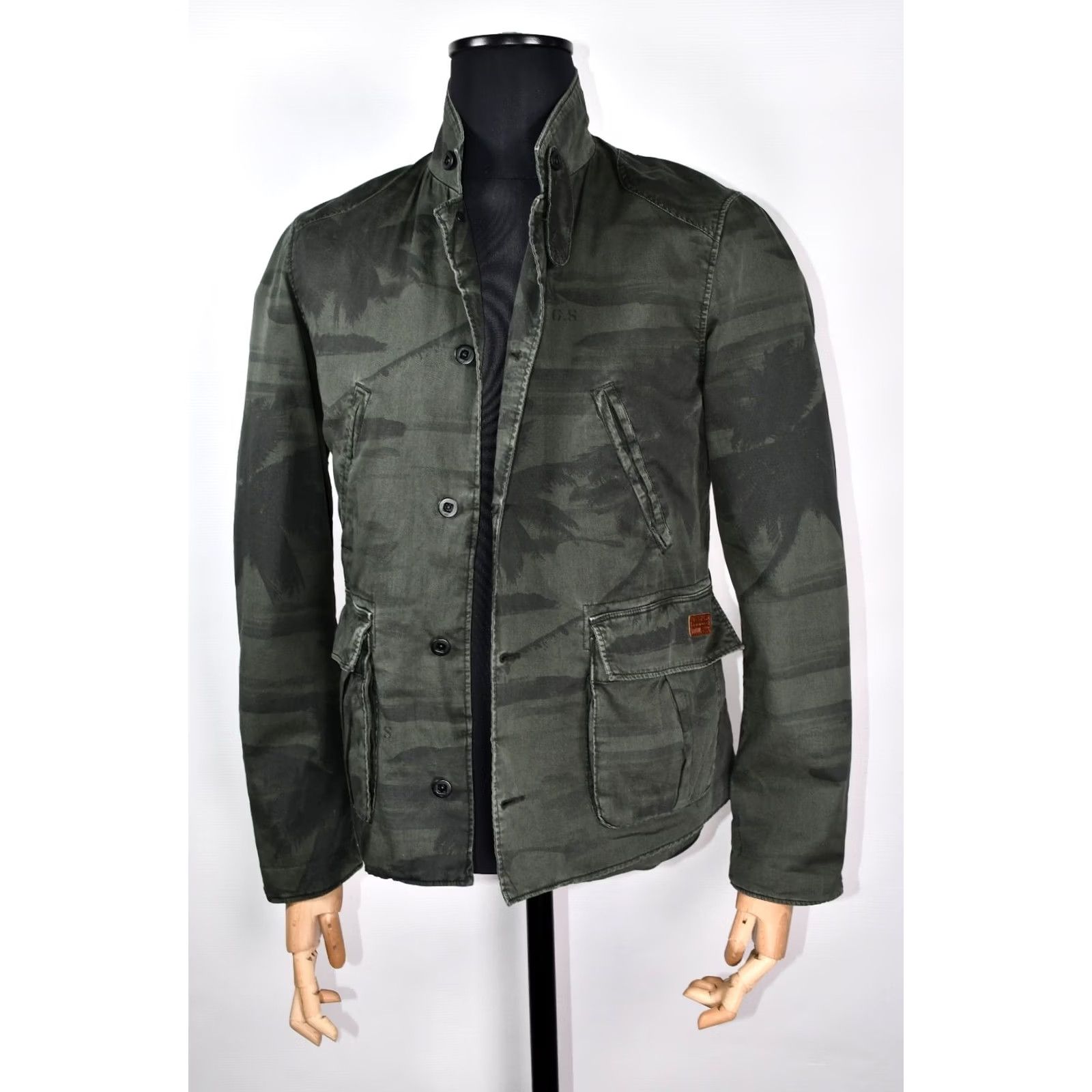 G-Star G-Star Raw Cargo Norris Palm Blazer Jacket M Men Green 100% Cotton Logo Vintage: No Casual Cardigan? Size 40R - 3 Thumbnail
