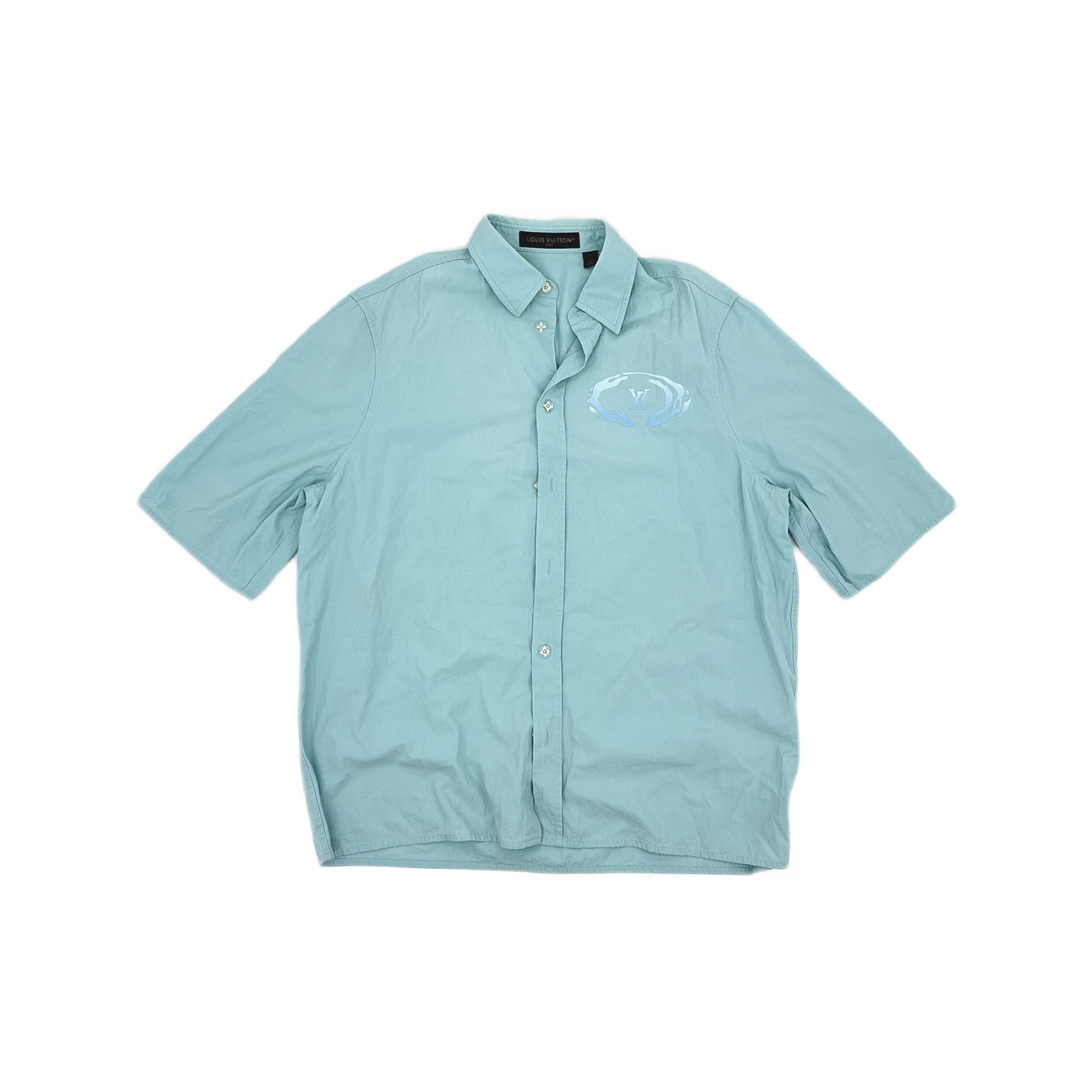 Louis Vuitton Louis Vuitton FW23 Hands Logo Short Sleeve Shirt L Size US L / EU 52-54 / 3 - 1 Thumbnail