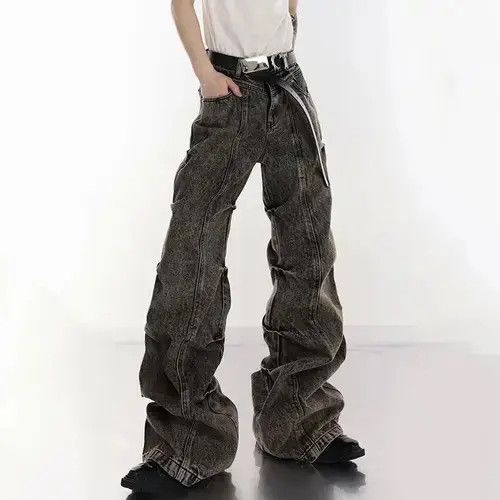 Designer Black washed Distressed jeans Opium style Size US 32 / EU 48 - 1 Thumbnail