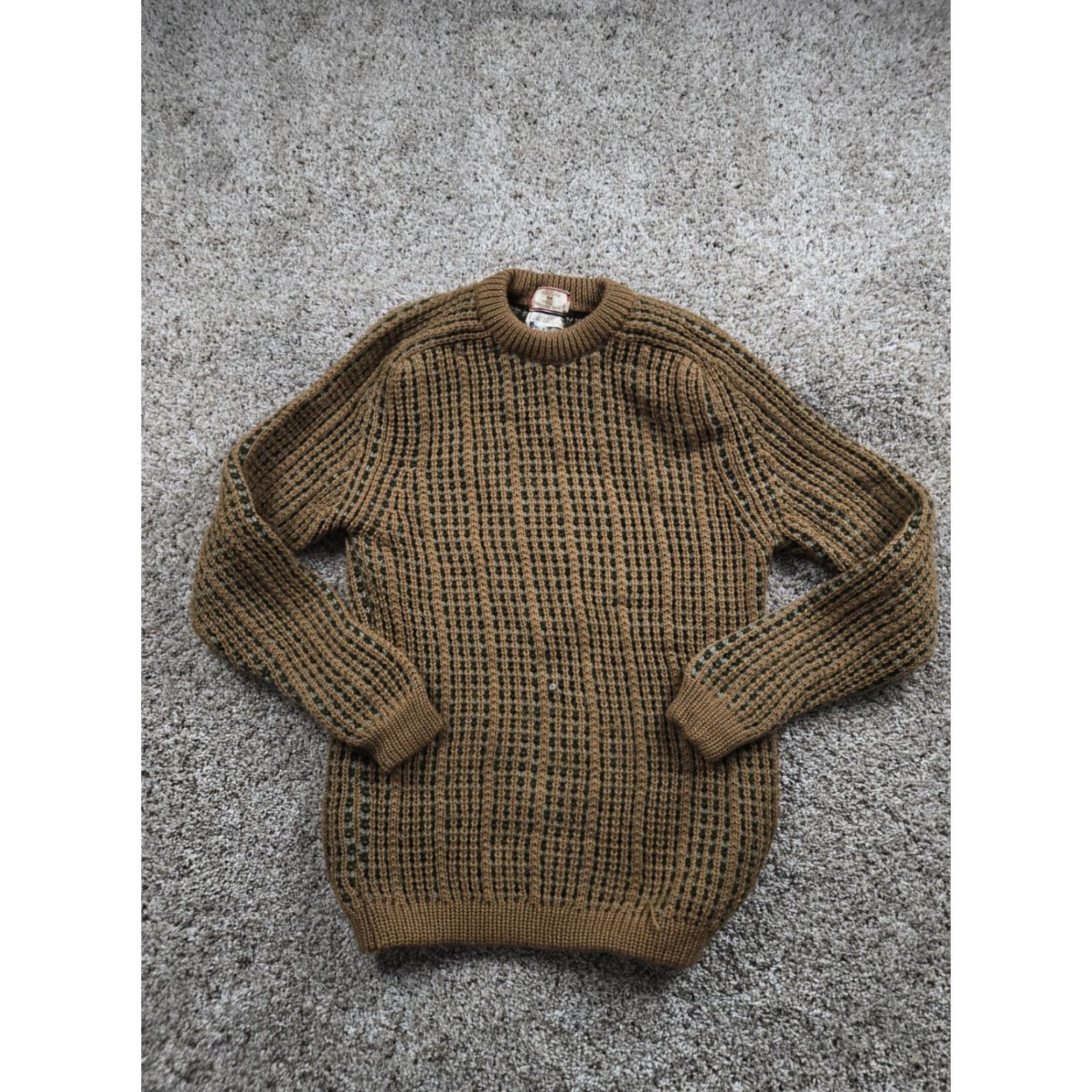 Vintage VINTAGE The Inn Shop Sweater Medium Brown Waffle Knit Scotland 100% Wool 70s Size US M / EU 48-50 / 2 - 2 Thumbnail