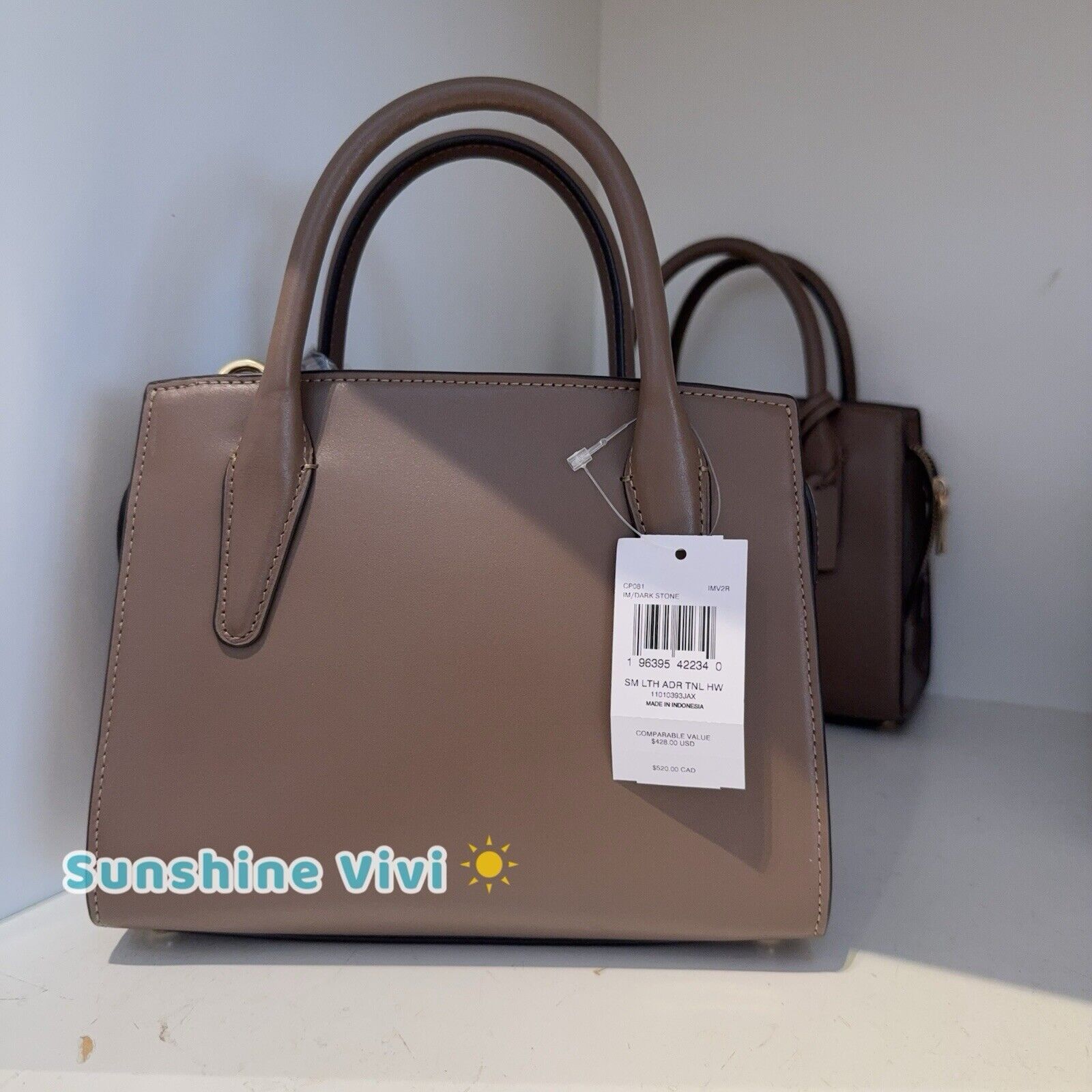 Coach NWT COACH Andrea Carryall Bag CP081 Dark Stone / Gold Size ONE SIZE - 2 Thumbnail