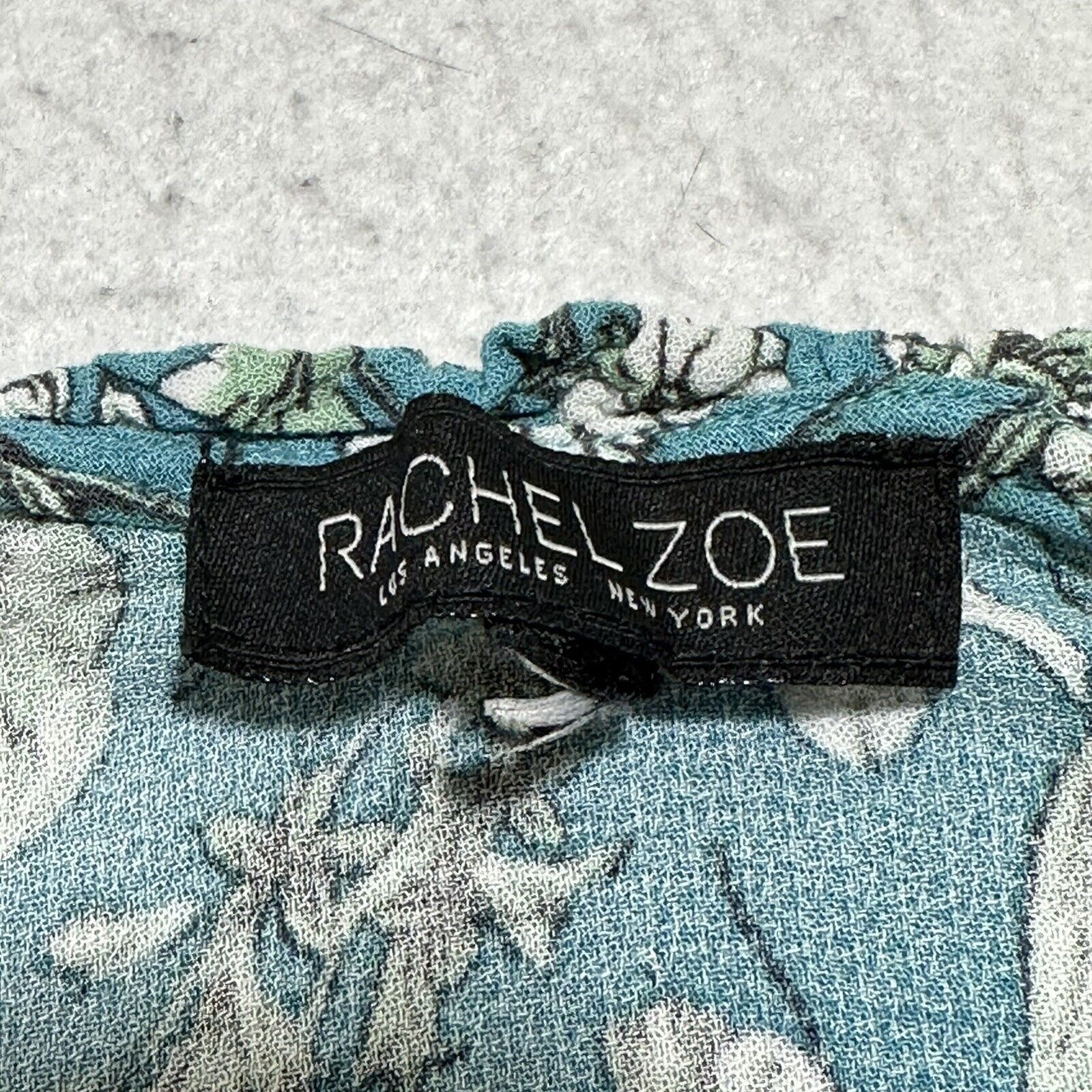Rachel Zoe Rachel Zoe Medium Floral Teal Blue Ruffle Peasant Blouse Top Size M / US 6-8 / IT 42-44 - 7 Thumbnail