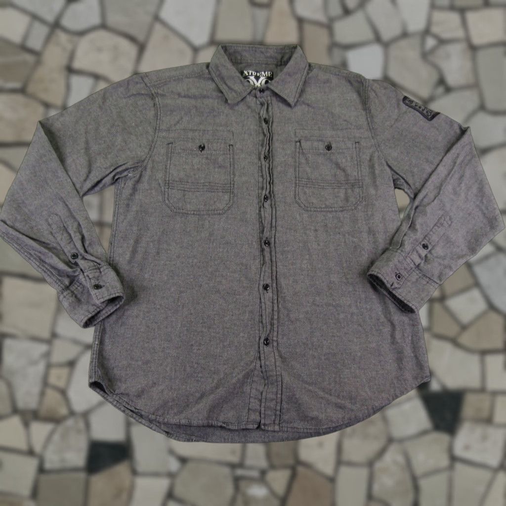 Vintage Xtreme Couture Shirt Mens Extra Large Gray Button Up Long Sleeve Embroidered MMA Size US XL / EU 56 / 4 - 1 Thumbnail