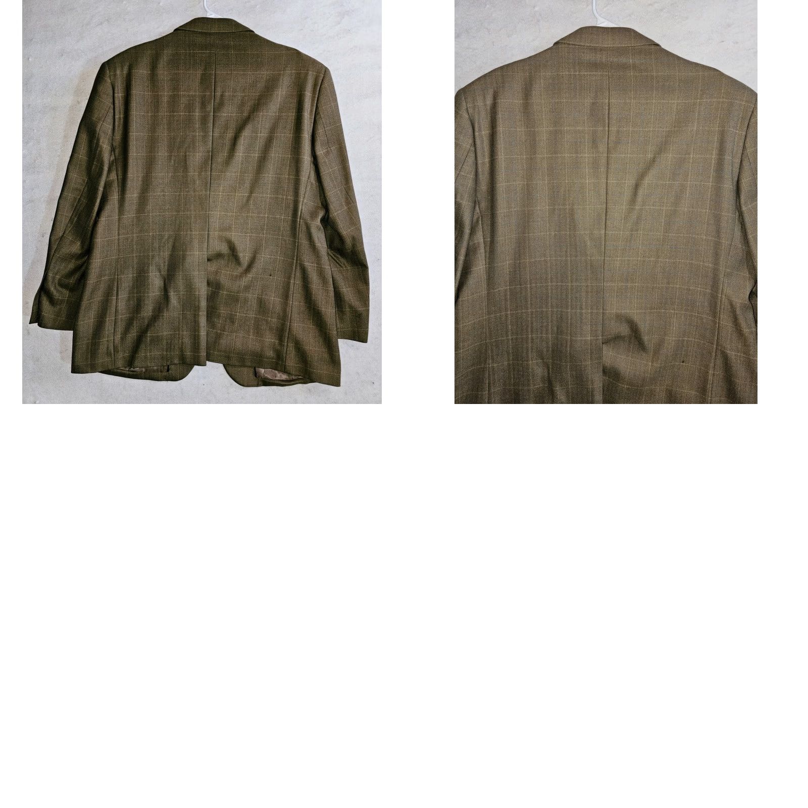 Joseph VINTAGE Joseph Feiss Gold 100% Wool Brown Plaid Blazer Sport Coat Jacket Mens Size 46 R Size 46R - 8 Thumbnail