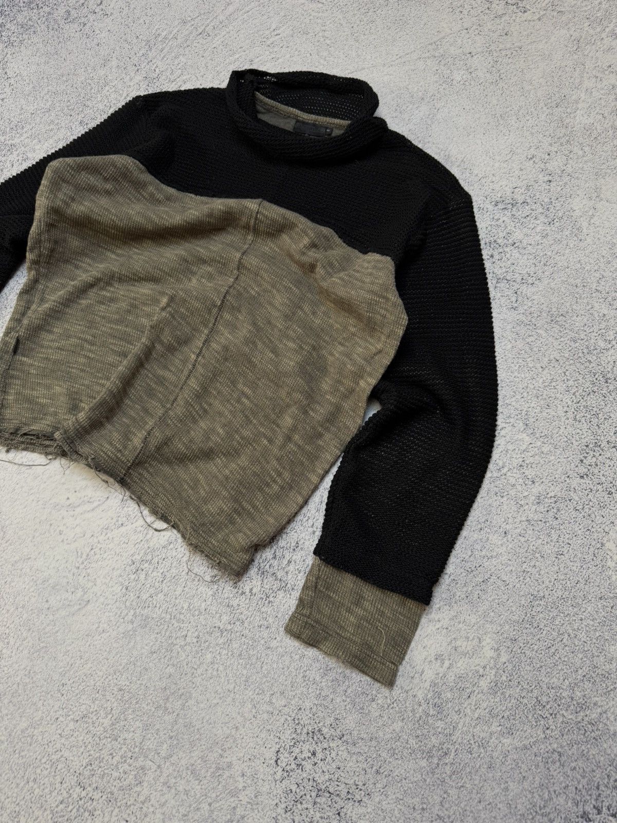 If Six Was Nine 00s Y2K Distressed Knit Sweater Opium Japanese Style Sweater Size S / US 4 / IT 40 - 2 Thumbnail