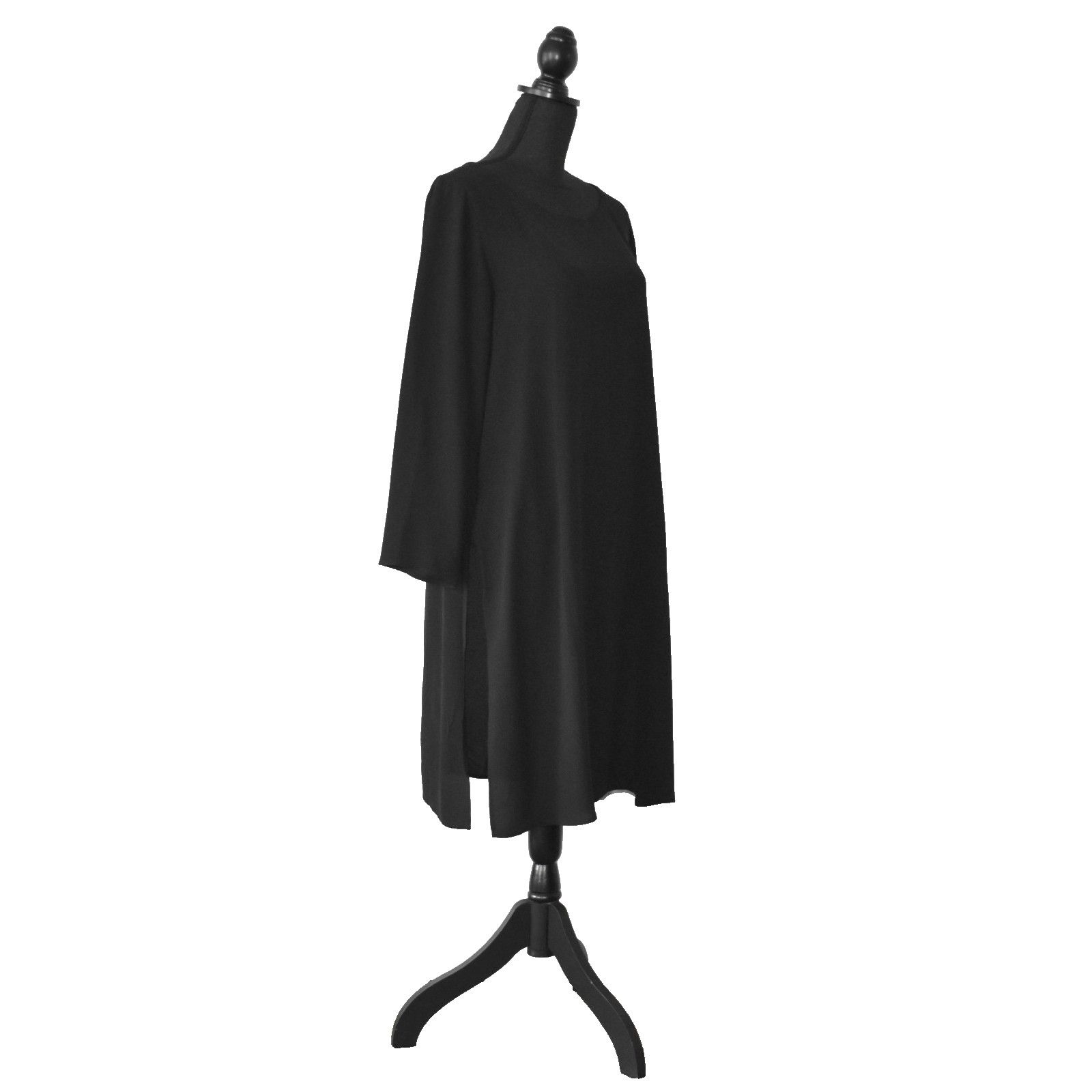 Eileen Fisher EILEEN FISHER Black Stretch Long Sleeve Petite Dress Size PL Size L / US 10 / IT 46 - 2 Thumbnail