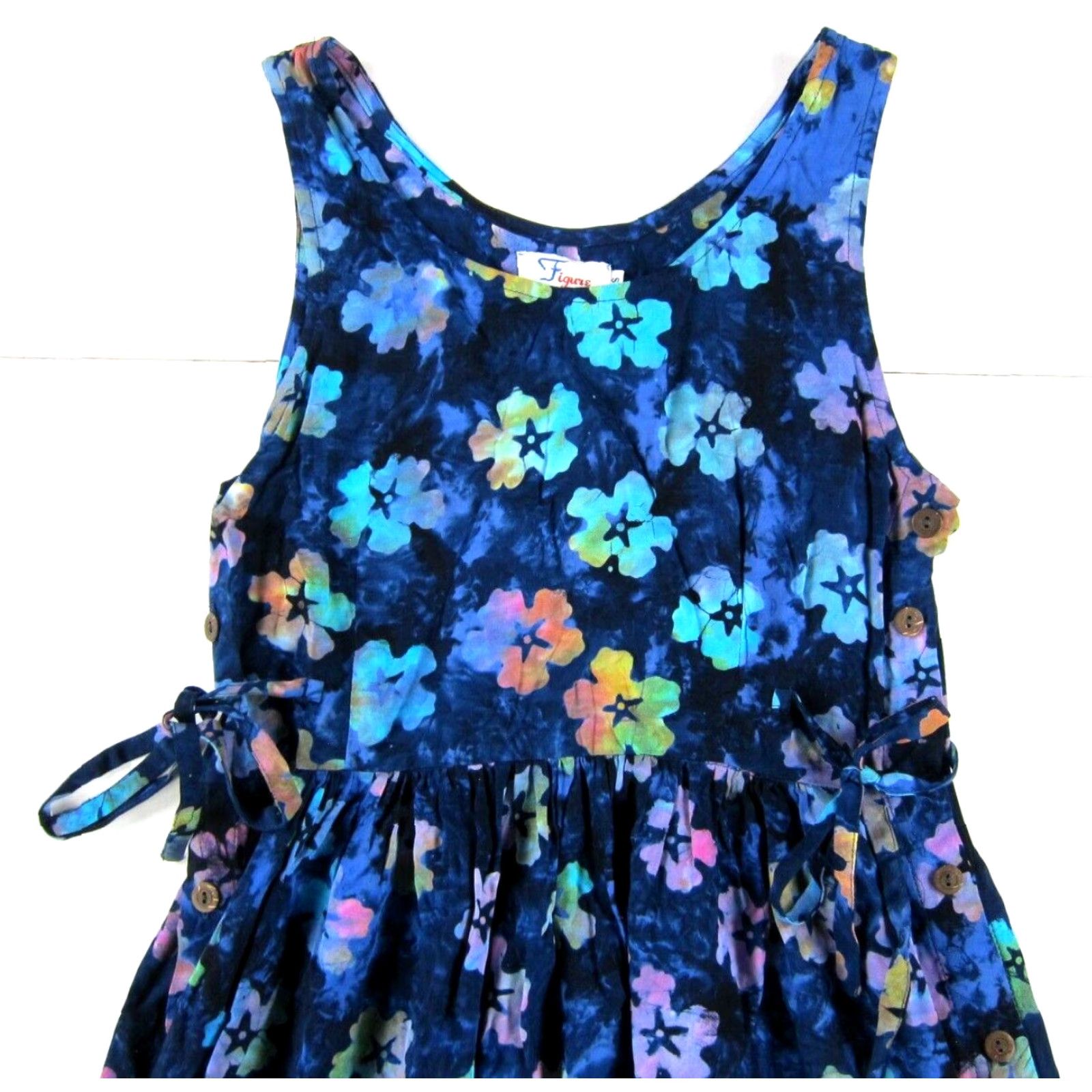 Vintage VINTAGE Figure Dress Maxi Tank Dress S Purple Floral Tie Dye Button Rayon Size S / US 4 / IT 40 - 4 Thumbnail
