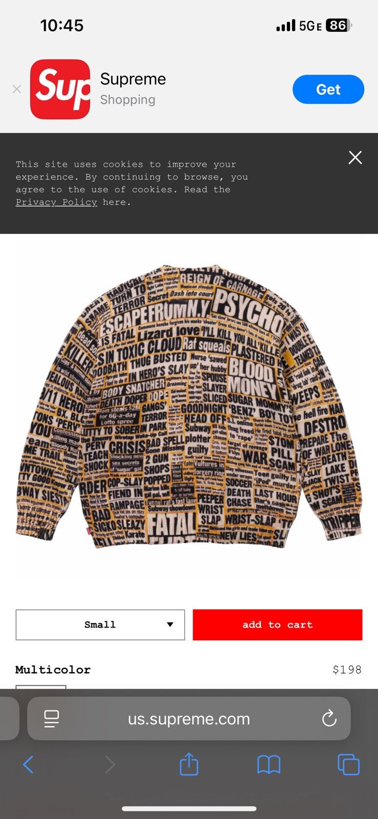 Supreme Supreme x Dash Snow sweater Size US S / EU 44-46 / 1 - 2 Thumbnail