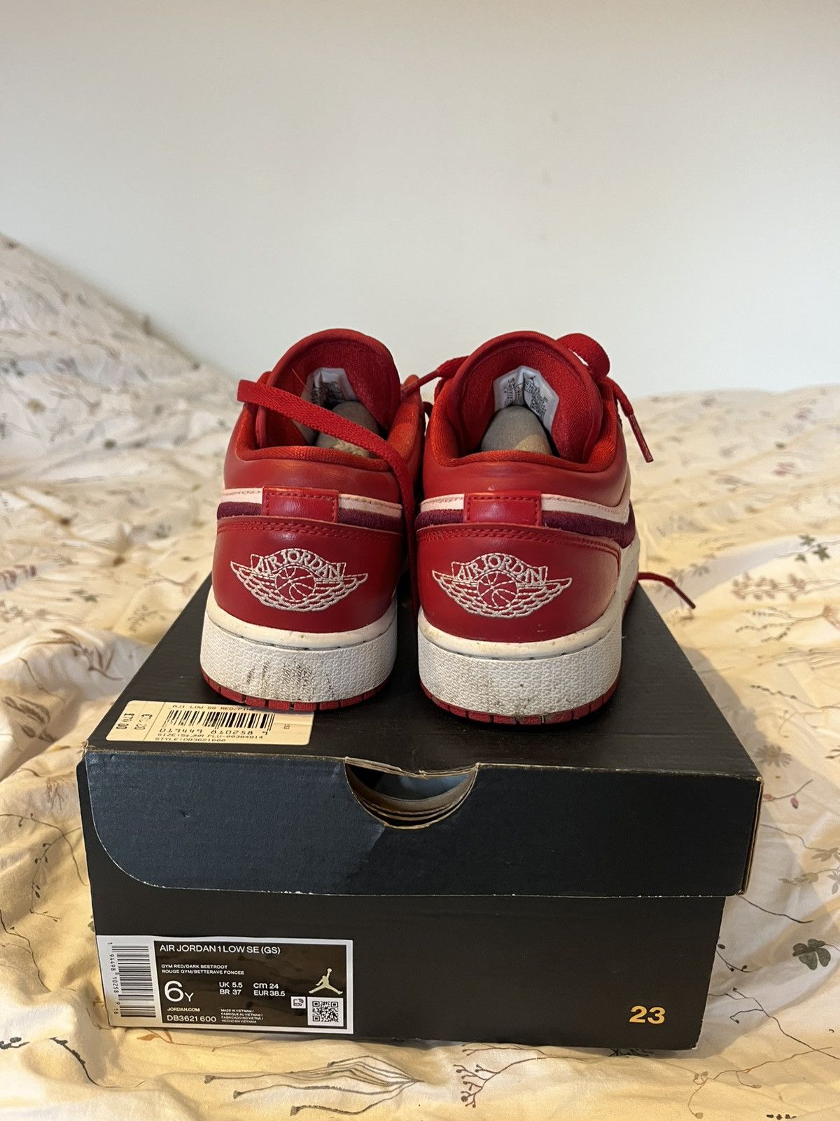 Nike Jordan 1 low red quilt🎯 Size US 7.5 / IT 37.5 - 3 Thumbnail