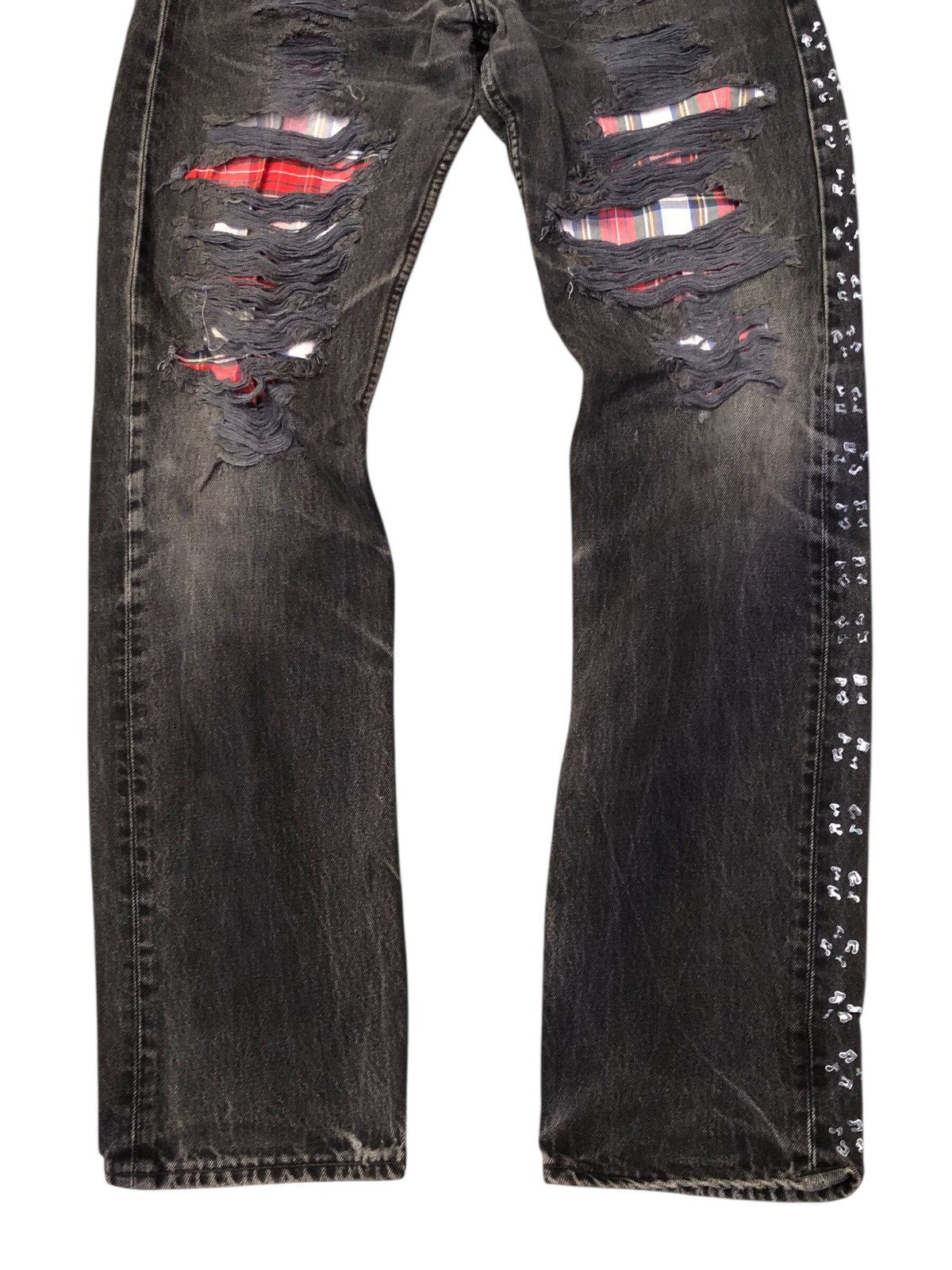 Levi's 🔥Vintage LEVIS x LaTOTALITE Distressed Patchwork 501xx Jeans Size US 32 / EU 48 - 4 Thumbnail