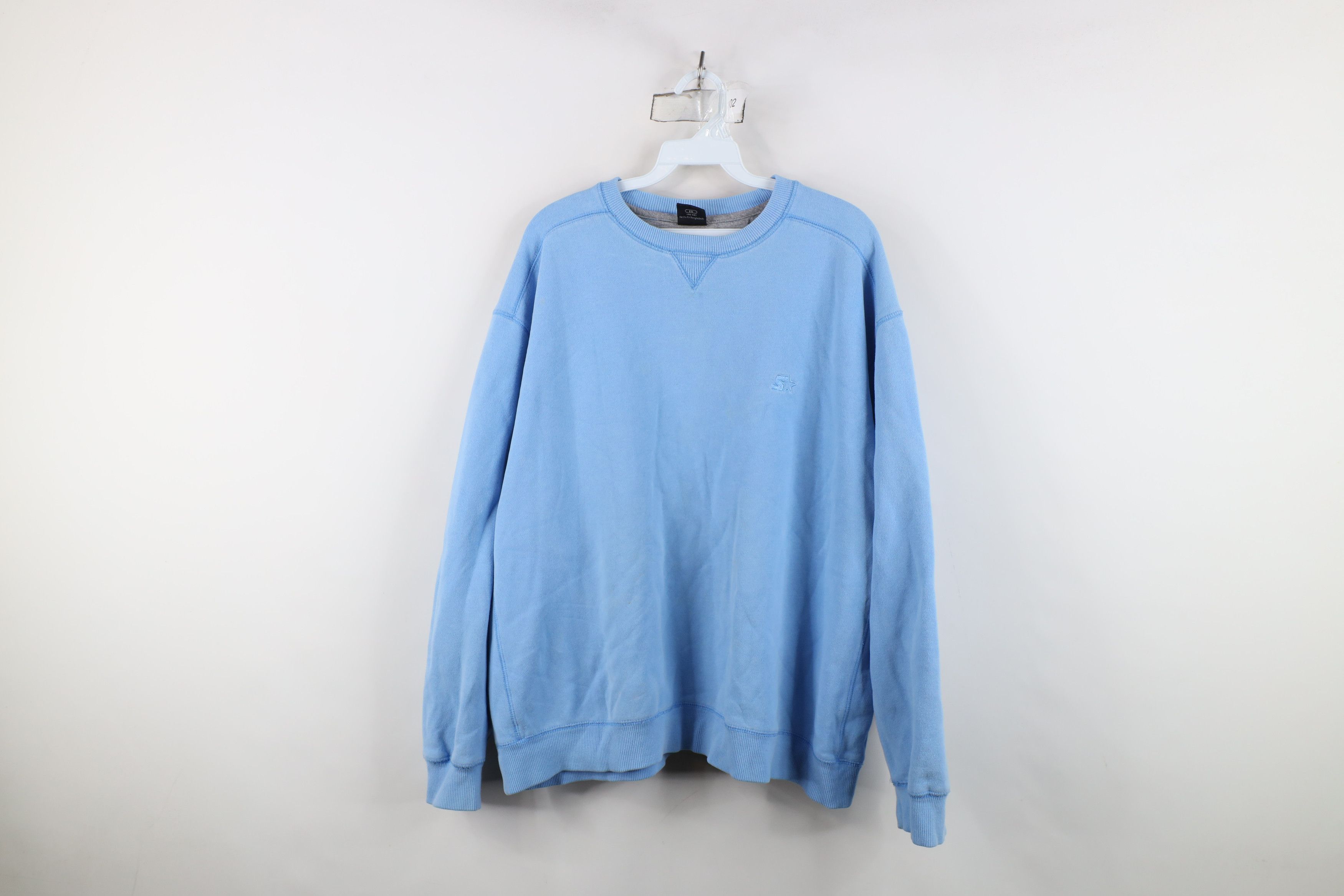 Starter Vintage 90s Starter Monochrome Sweatshirt Carolina Blue Size US XL / EU 56 / 4 - 1 Thumbnail