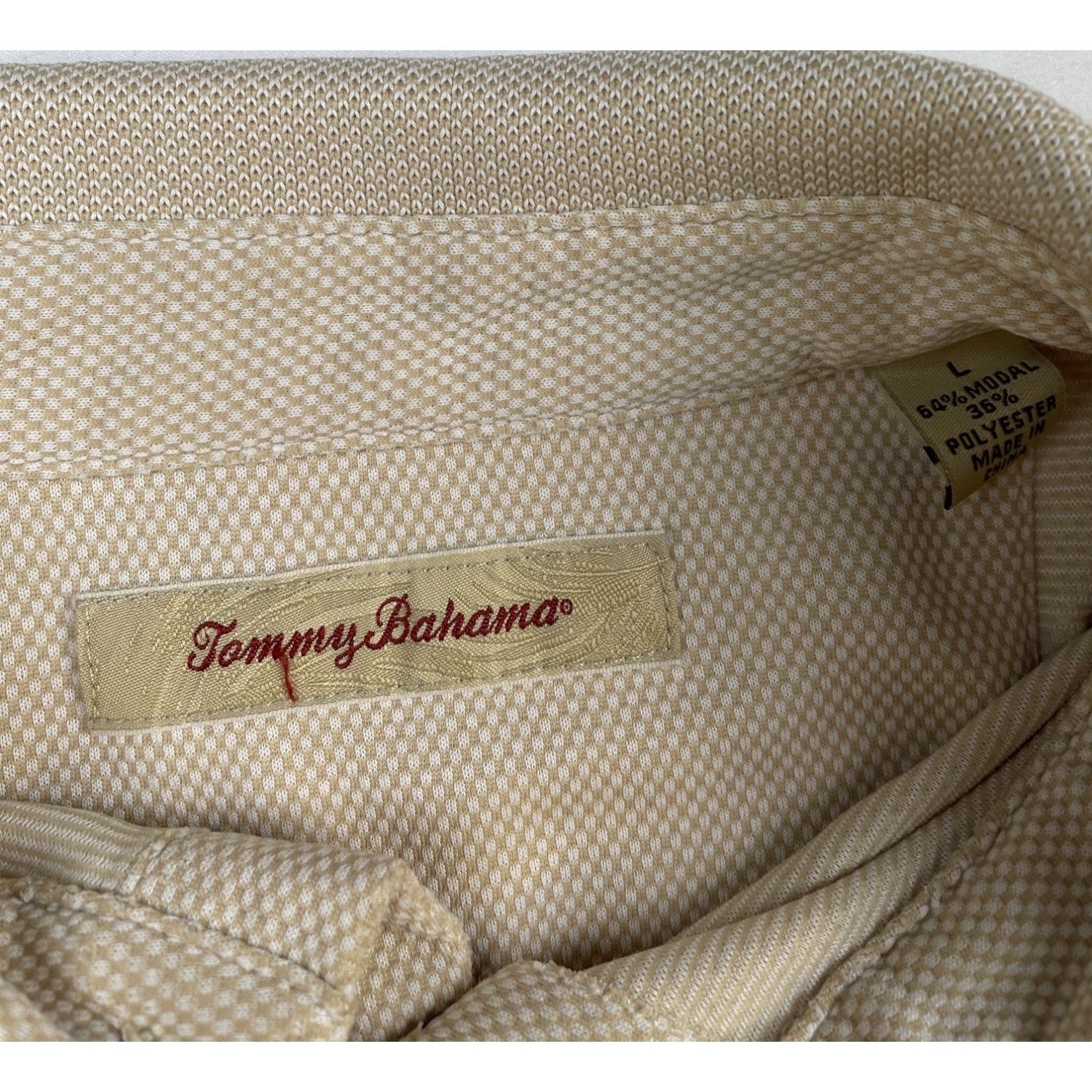 Tommy Bahama Tommy Bahama Men's Tan Polo Shirt Size L SKU 4401 Size US L / EU 52-54 / 3 - 4 Thumbnail