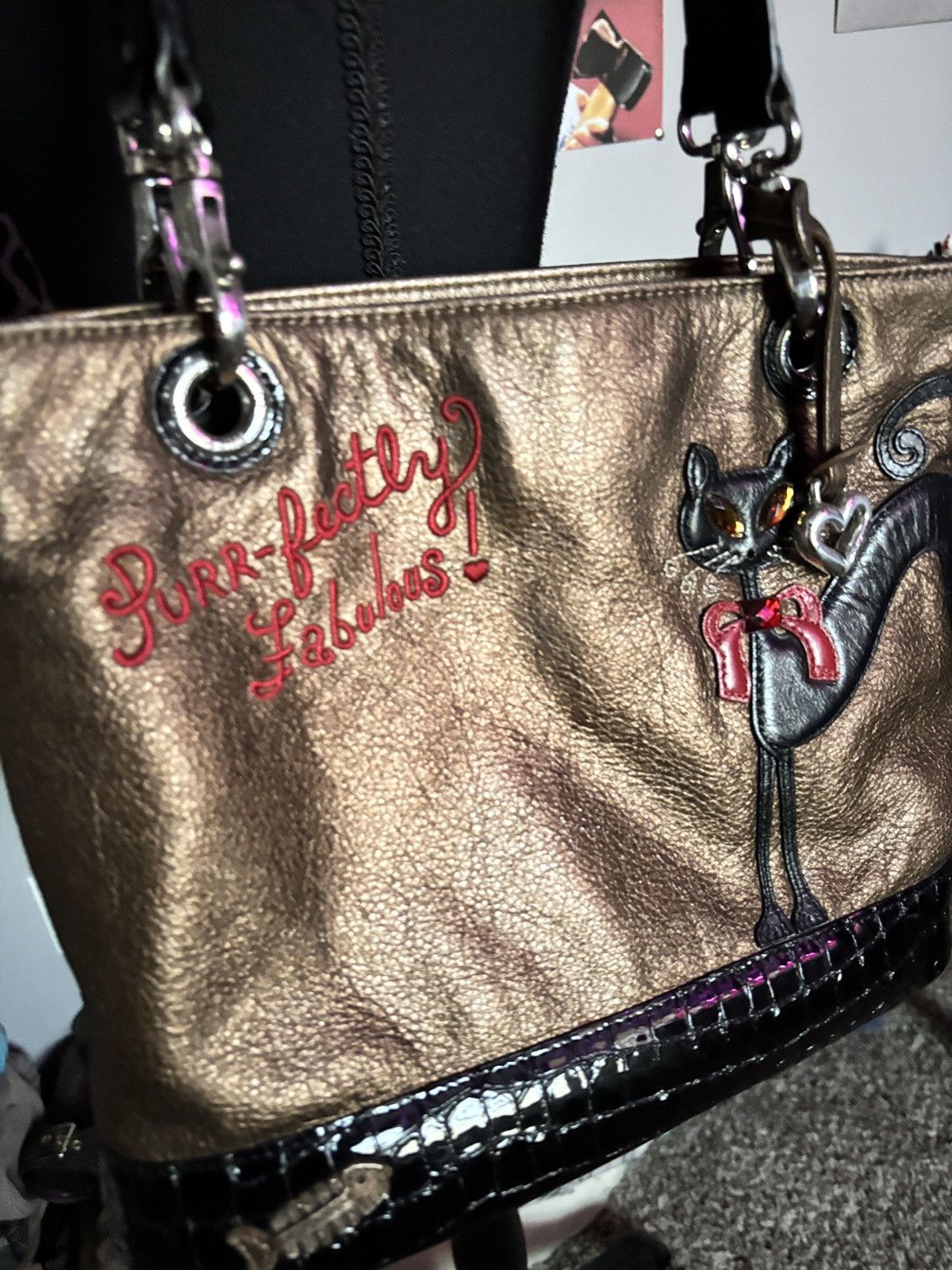 Brighton Brighton Cat Embroidered Tote Shoulder Bag Size ONE SIZE - 2 Thumbnail