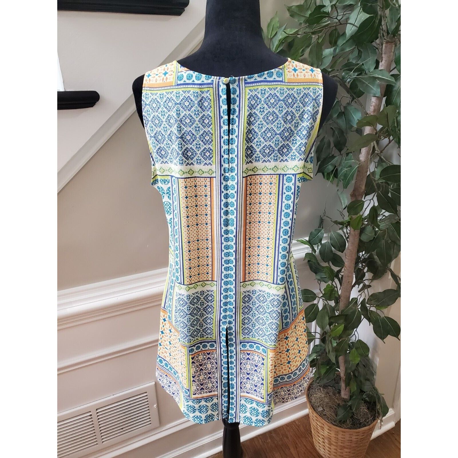 Other Rose + Olive Polyester Round Neck Sleeveless Top Blouse M Size M / US 6-8 / IT 42-44 - 6 Thumbnail