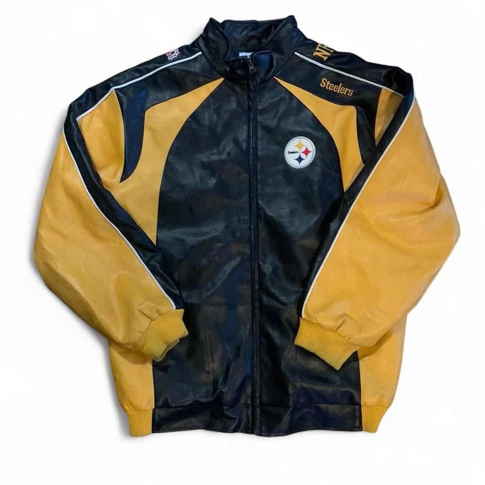 Vintage NFL Black and Yellow Collared Steelers Jacket