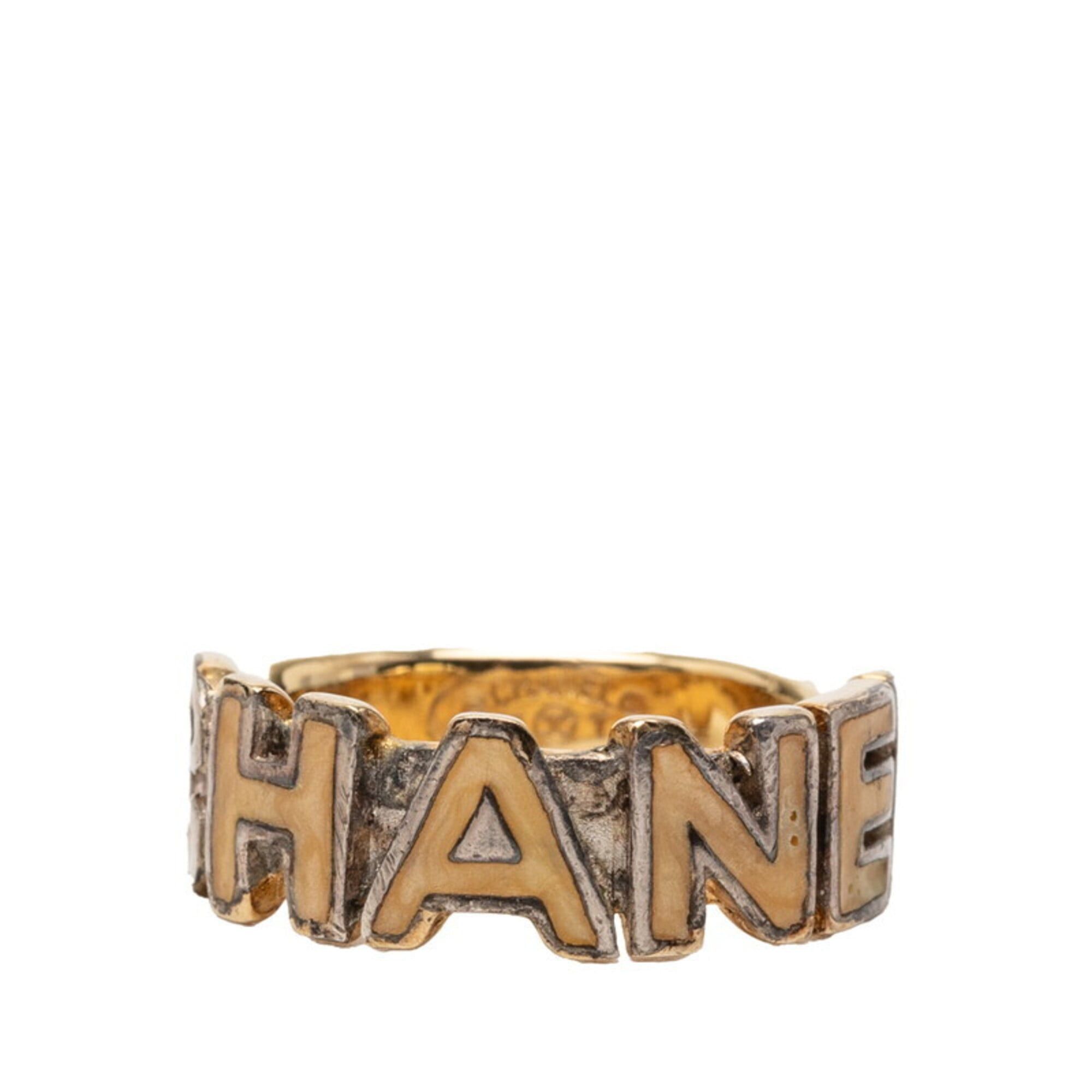 Chanel Chanel Logo Ring, Gold Plated Enamel, Women's CHANEL Size ONE SIZE - 1 Thumbnail