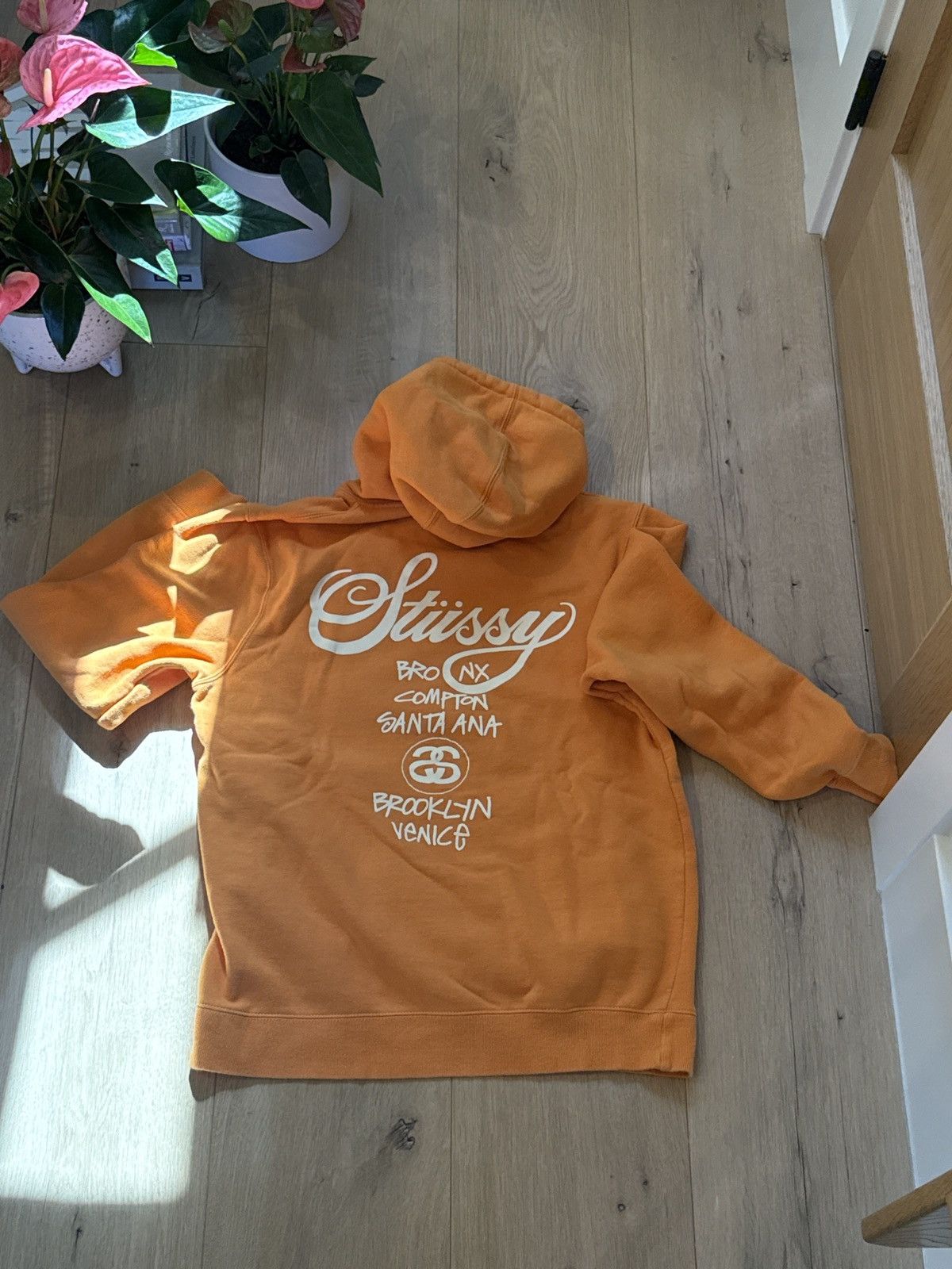Stussy Stussy Orange Hoodie Size US M / EU 48-50 / 2 - 2 Thumbnail