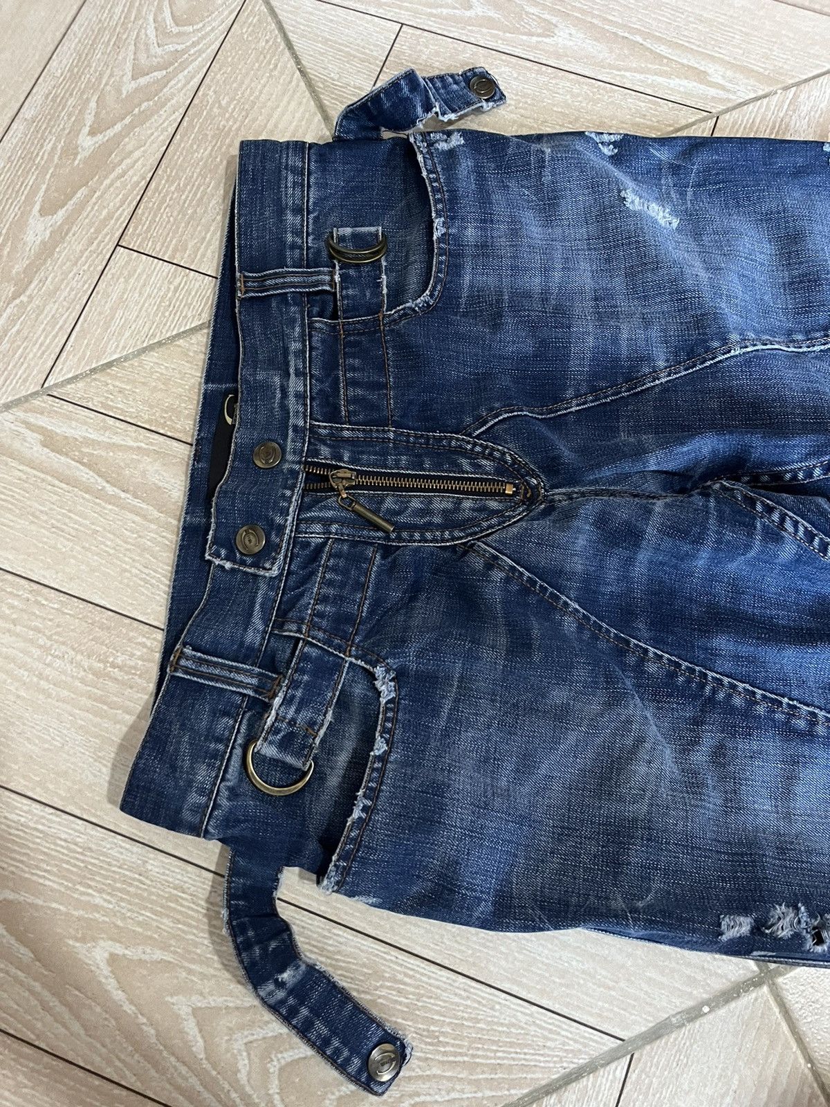 Roberto Cavalli Rare 2000s Cavalli distressed denim pants Size US 33 - 6 Thumbnail