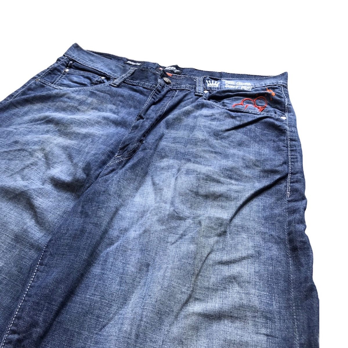 Ecko Unltd. × JNCO Y2K Ecko Embroidered Denim Pants Size US 34 / EU 50 - 12 Thumbnail