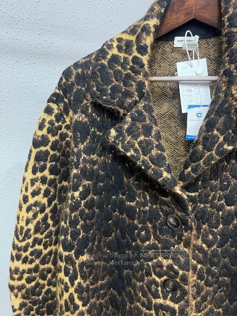 Saint Laurent Paris Saint Laurent Paris Leopard Print Mixed Fabric Wool Coat Size US XS / EU 42 / 0 - 3 Thumbnail